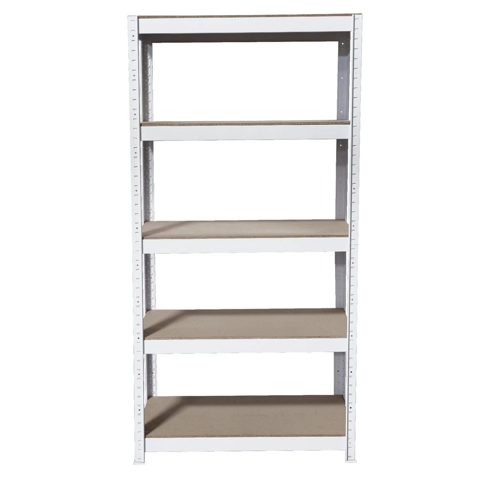 9 Cobalt 5 Shelf Metal Shelving Unit White Shelves Home Office Storage, 9 of 9