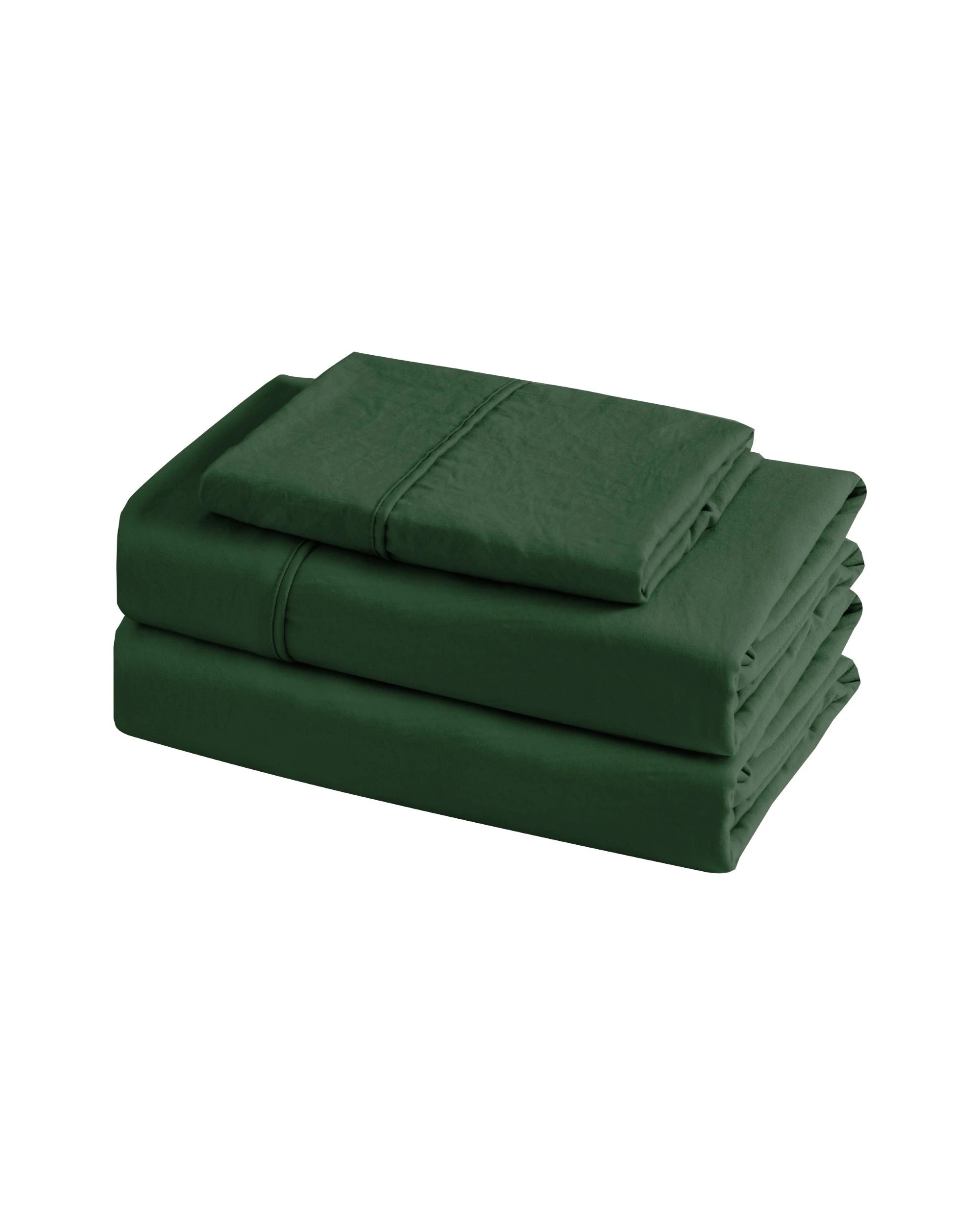 7 Dreamaker Superfine Washed Microfibre Sheet Set - King Single Bed - Hunter Green, 7 of 7
