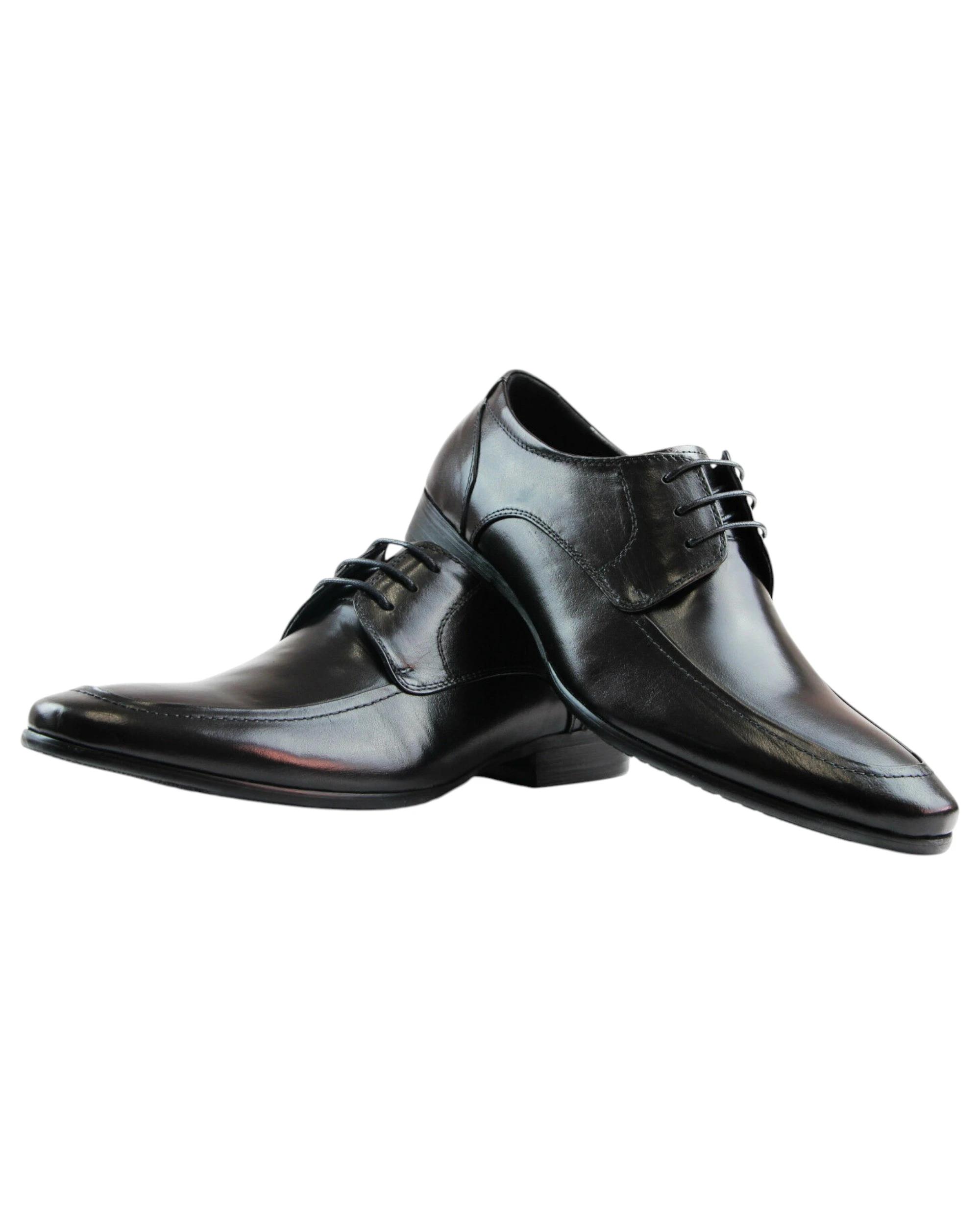 3 Zasel Mens Daniel Leather Lace Up Work Formal Dress Wedding Shoes BLACK, 3 of 3