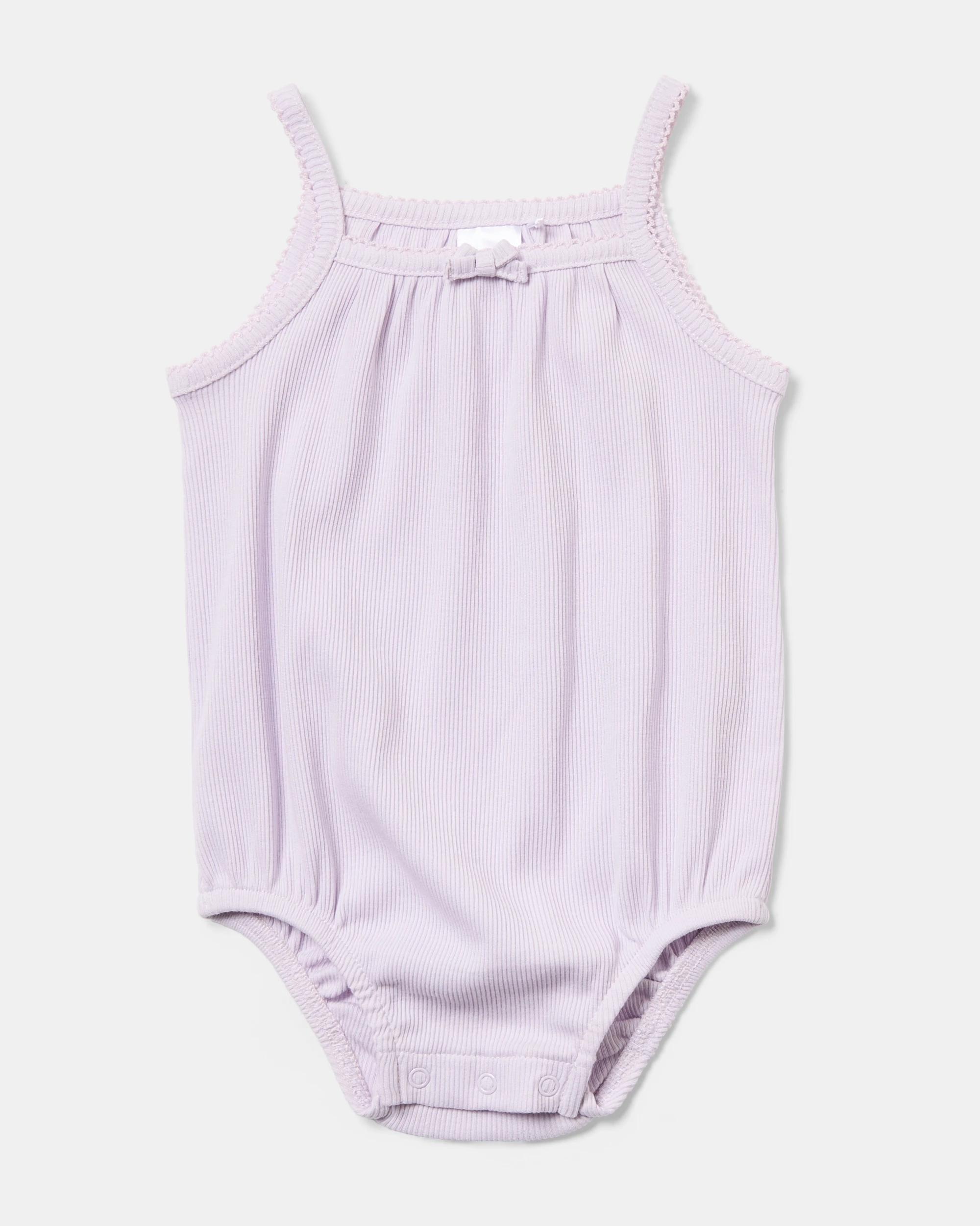 4 3 Pack Sleeveless Rib Bodysuits Daisies, 4 of 9
