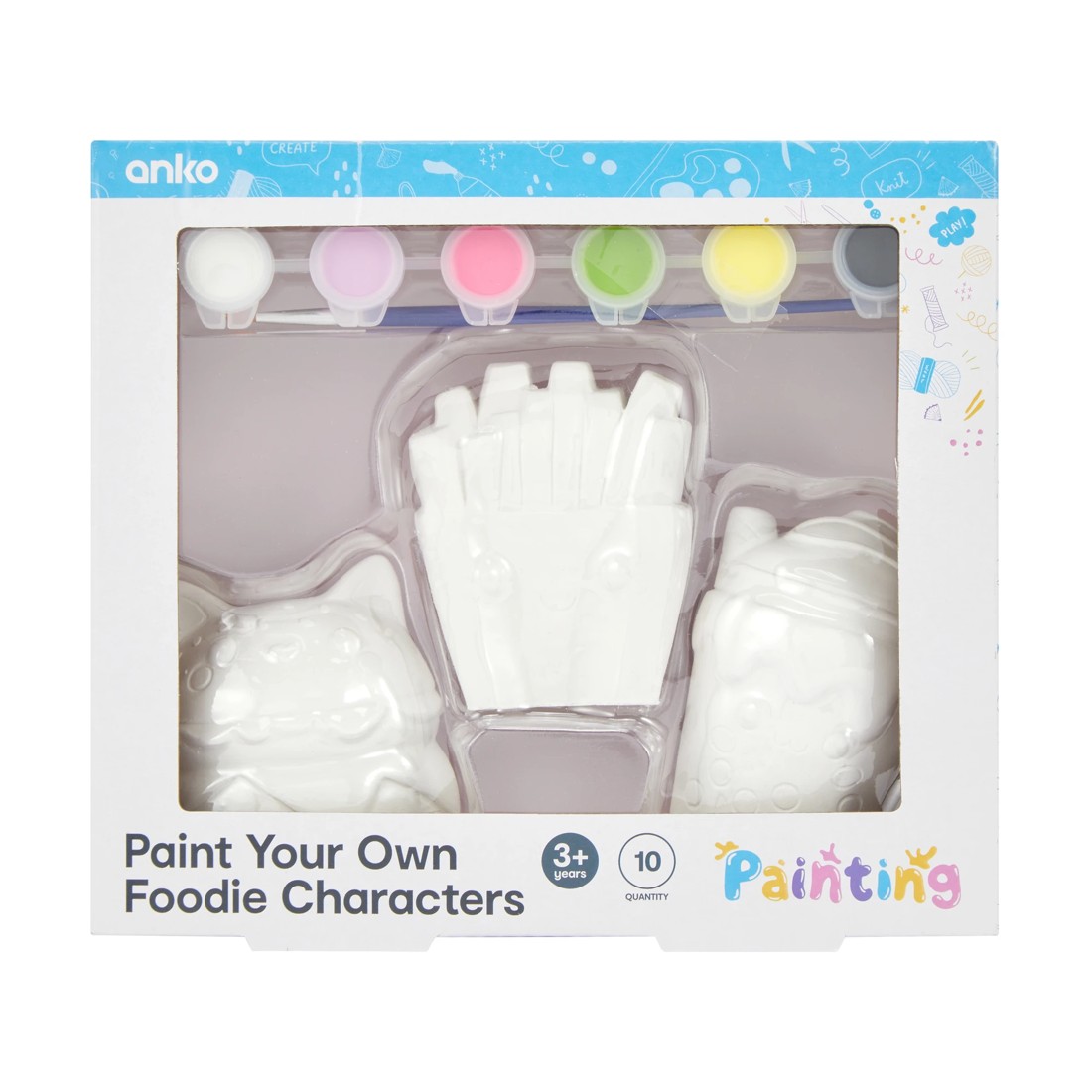 1 10 Piece Paint Your Own Foodie Characters, 1 of 10