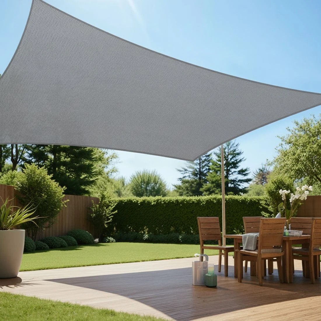 5 Instahut Sun Shade Sail Shadecloth Canopy Rectangle 280gsm 4x6m - Grey, 5 of 7