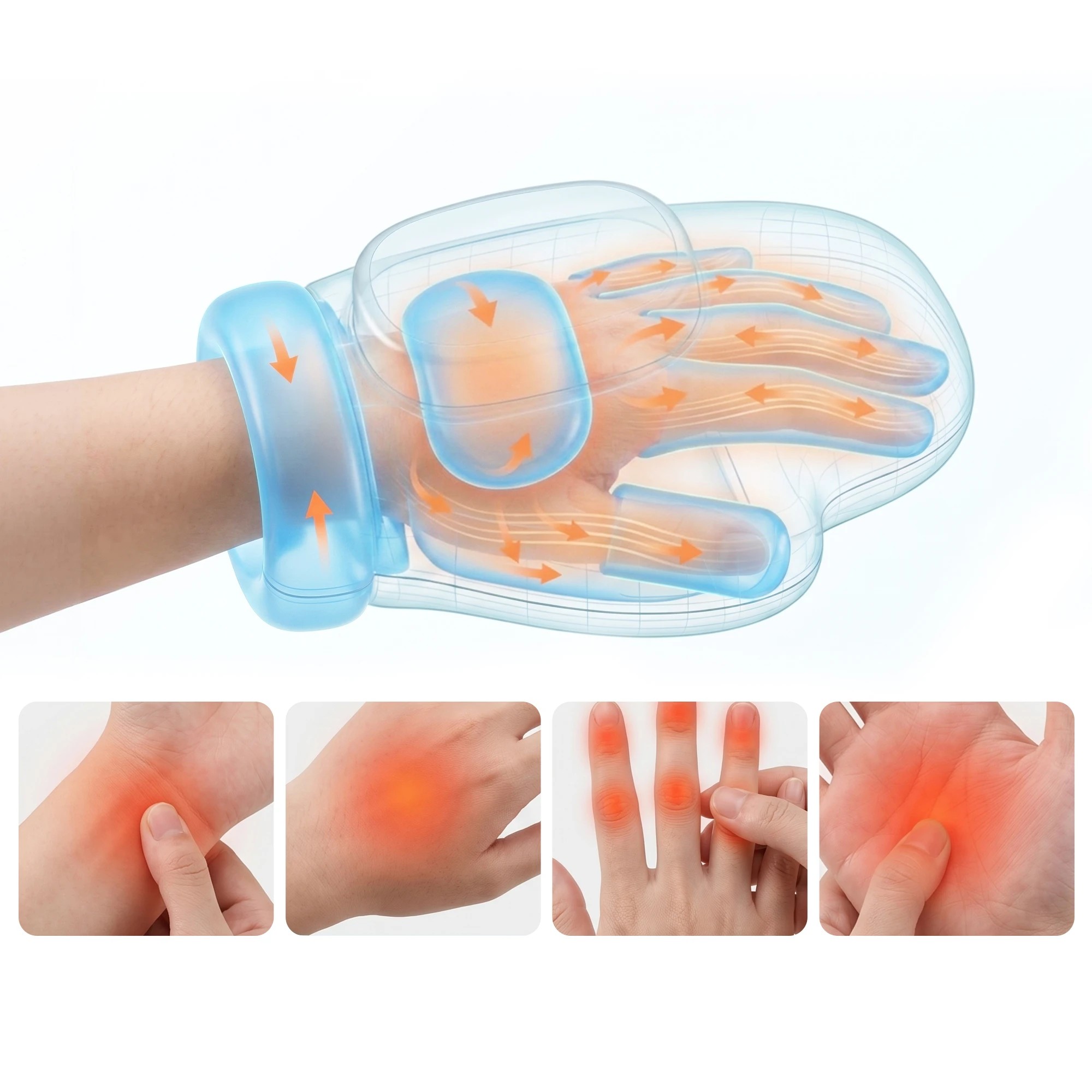 5 Livemor Hand Massager with Heat & Compression | Cordless Palm Massager, 13 Airbags, 3 Modes - White, 5 of 8
