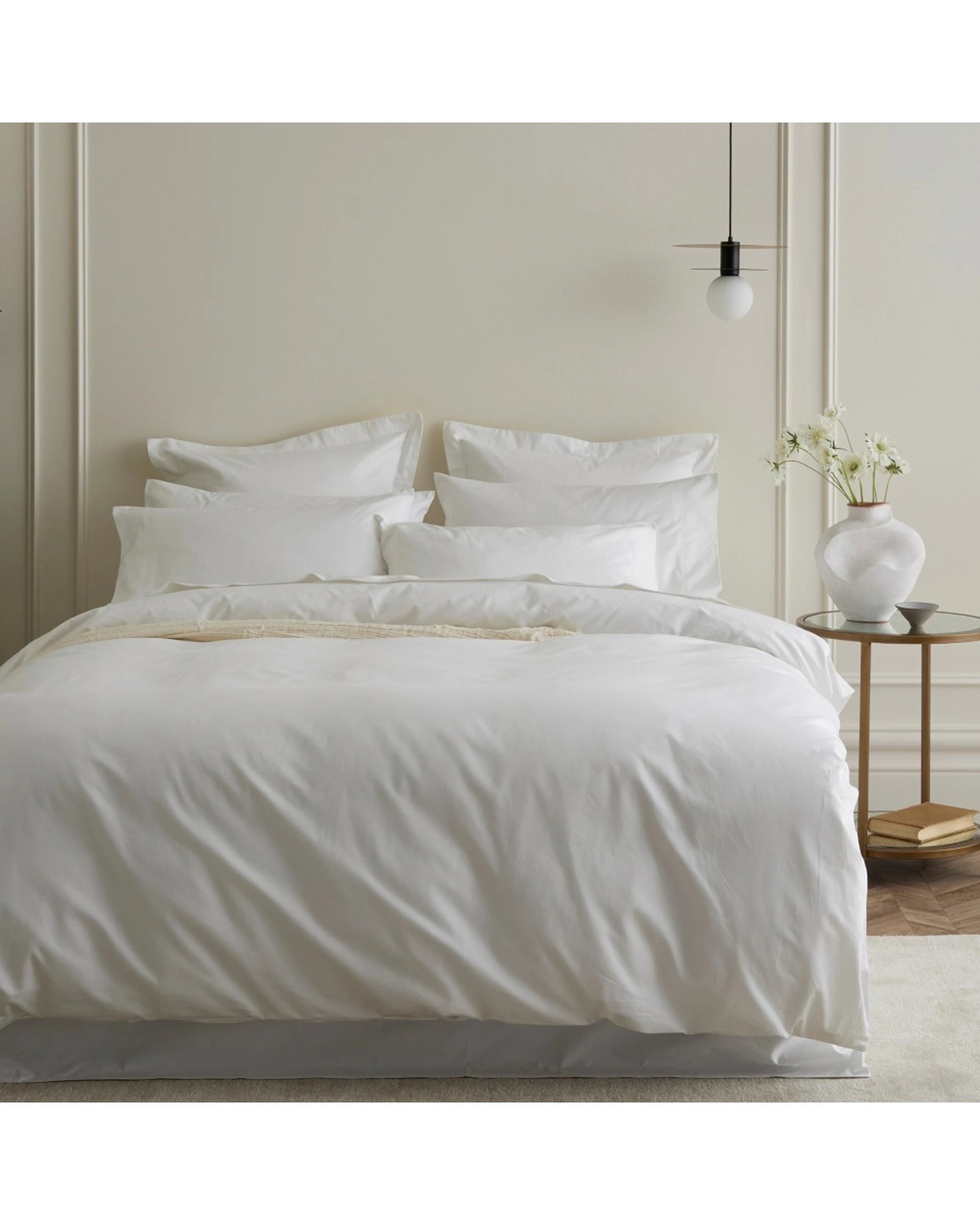 1 Bedding Co Quilt Cover Set 1200TC Egyptian Cotton - King Single Bed - White, 1 of 5