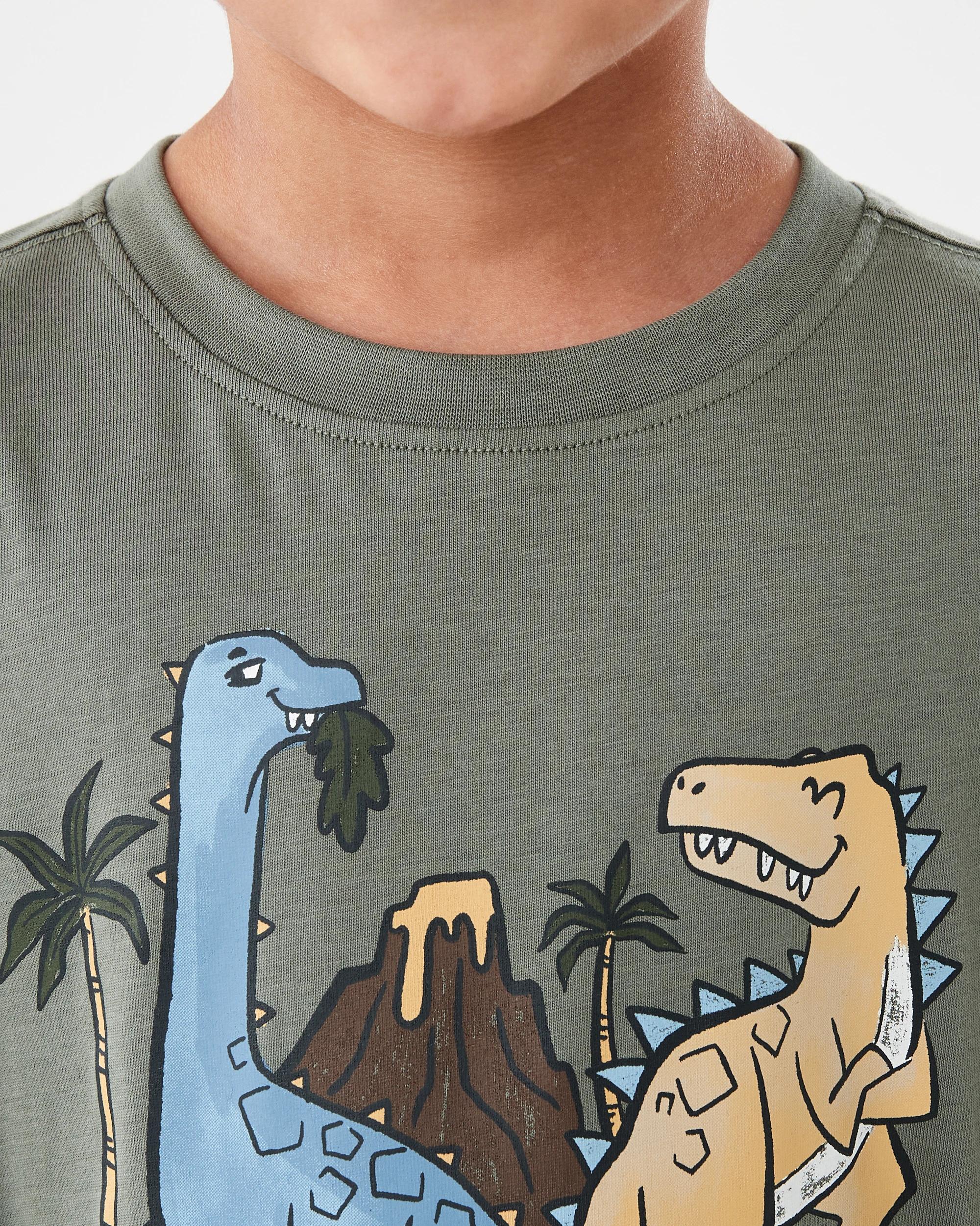 4 Long Sleeve Print T-shirt Grn Dino, 4 of 8