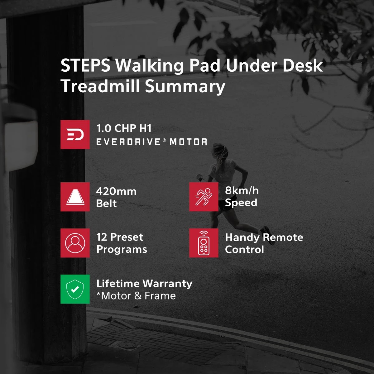 3 LSG STEPS Walking Pad Under Desk Treadmill - Black, 3 of 9
