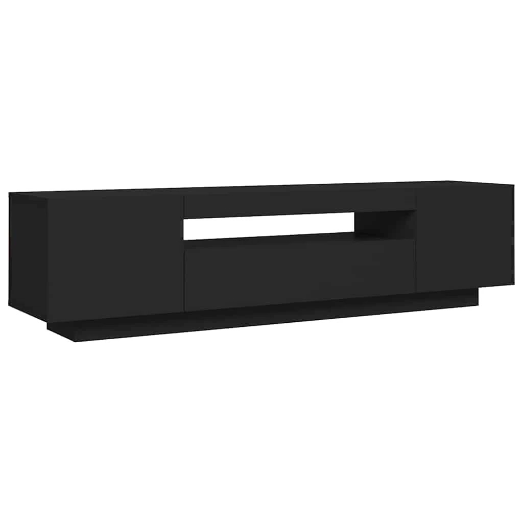 7 Vidaxl Tv Cabinet Tv Cabint With Led Light - Black, 7 of 10