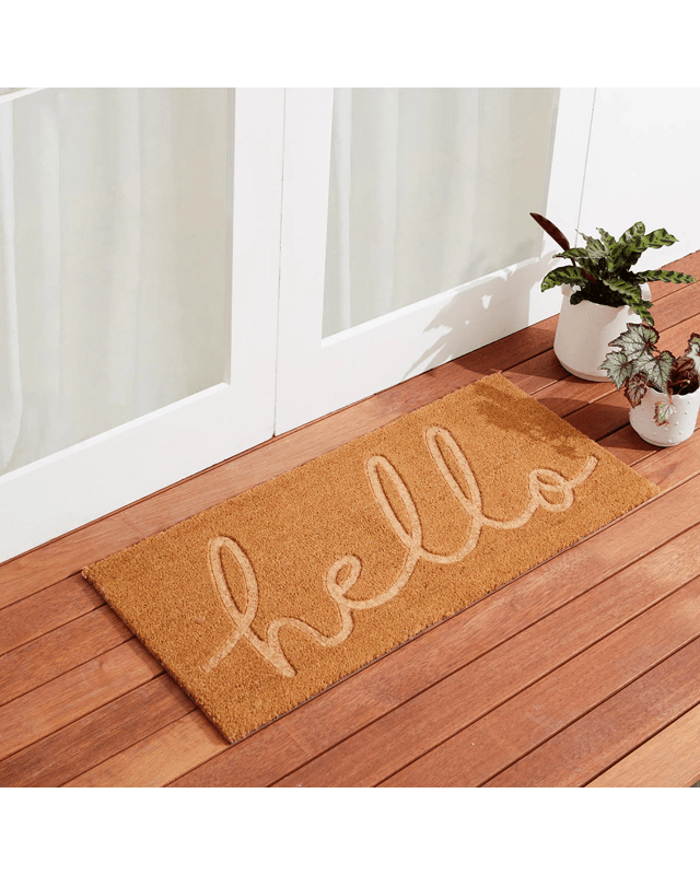 Hello Debossed Doormat - 100cm x 