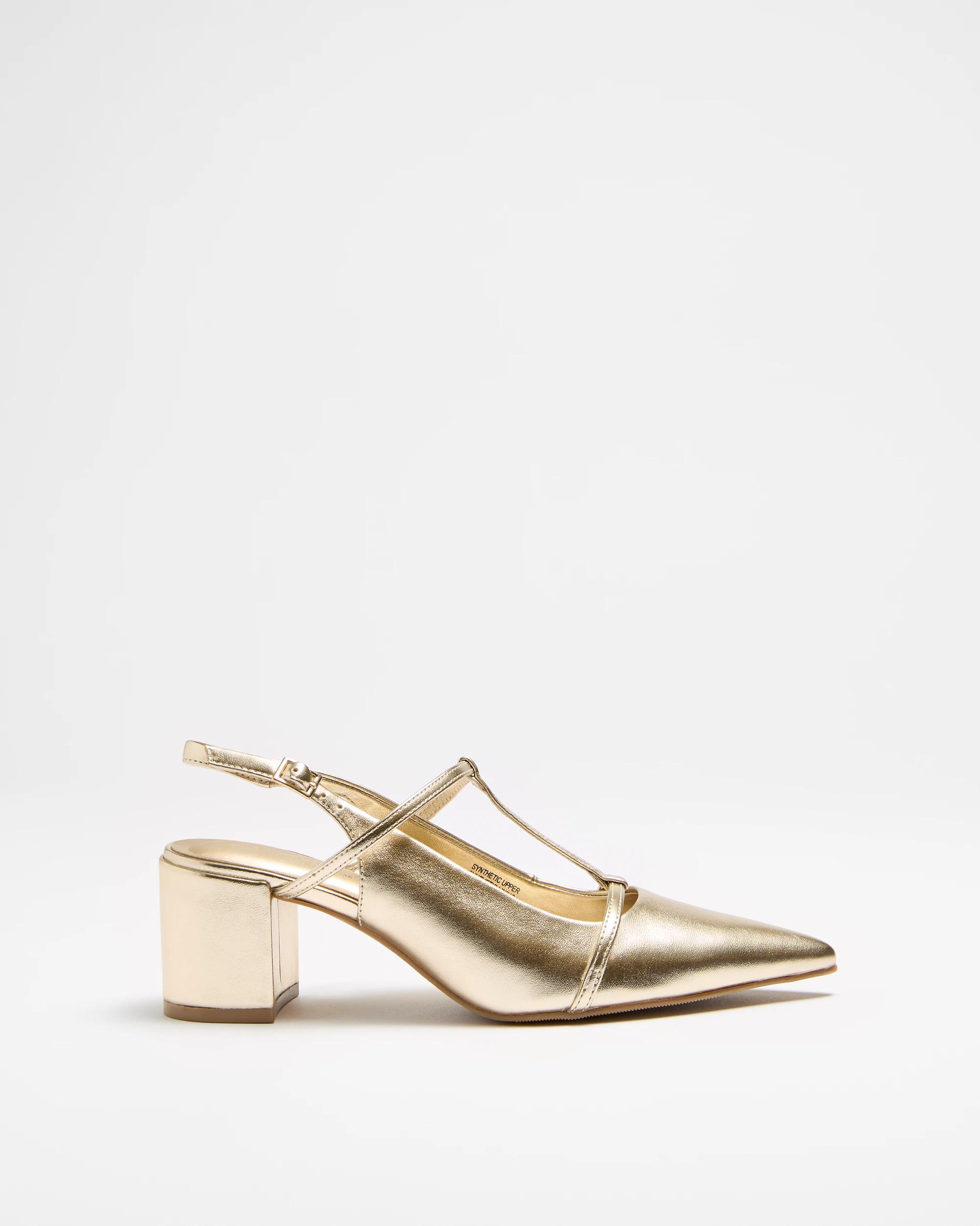 1 Target Womens T-bar Point Block Heel - Darla Ii GOLD PU, 1 of 3
