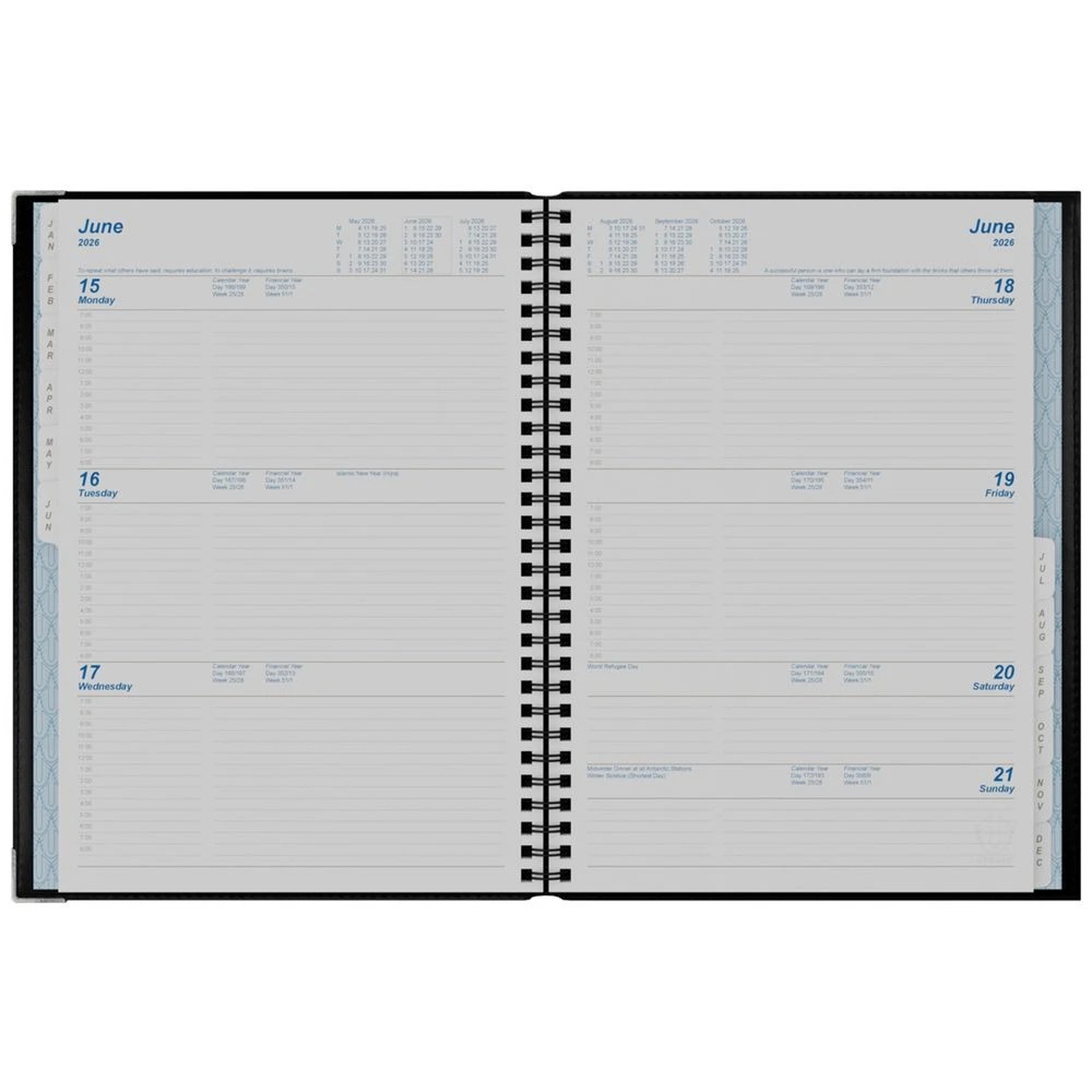 5 Upward B5 Week to View 2026 Deluxe Diary Black, 5 of 5