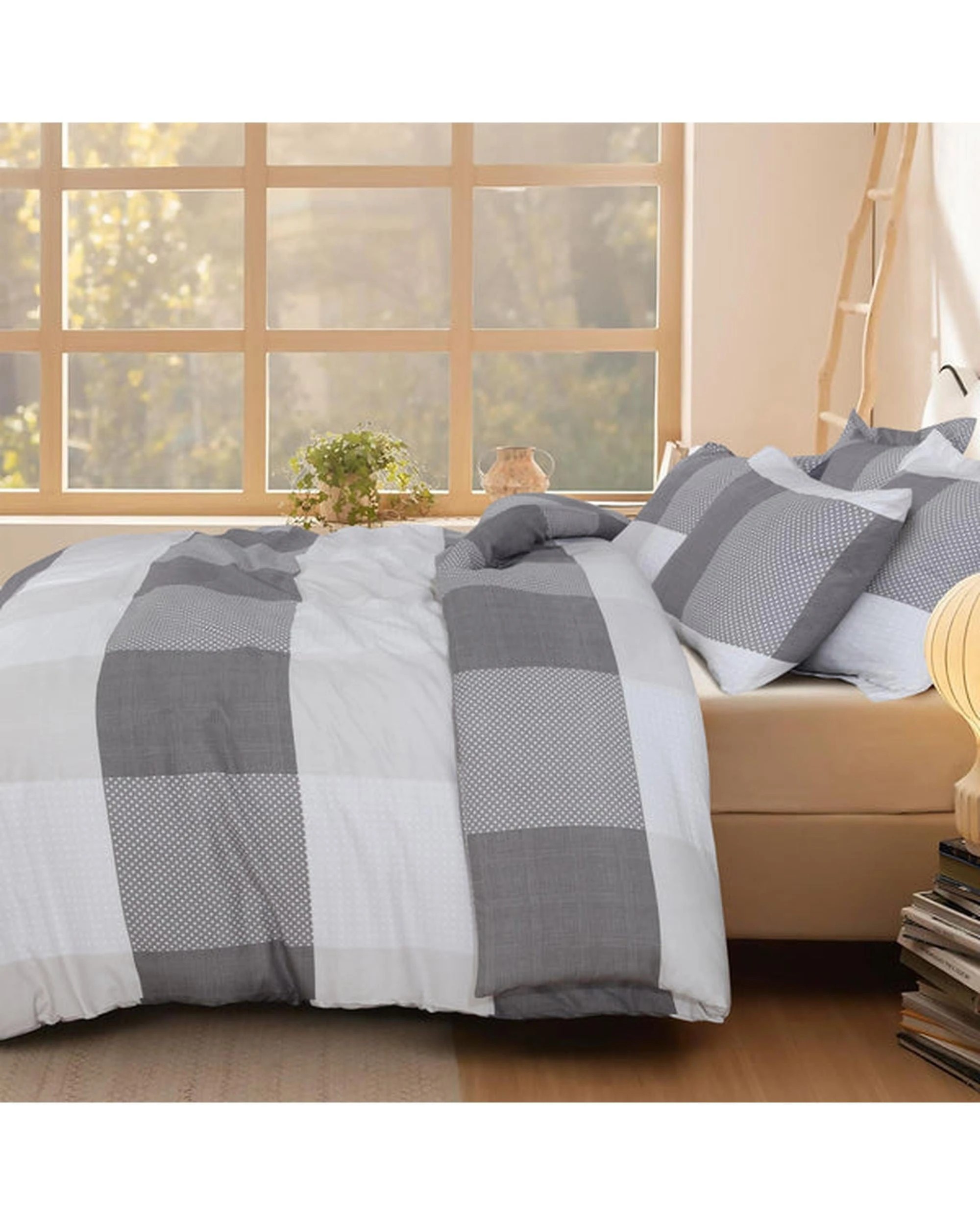 2 Amsons Quilt Cover Set - King Bed - Grey, 2 of 6