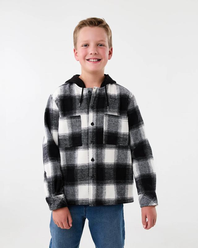 Long Sleeve Hooded Check S