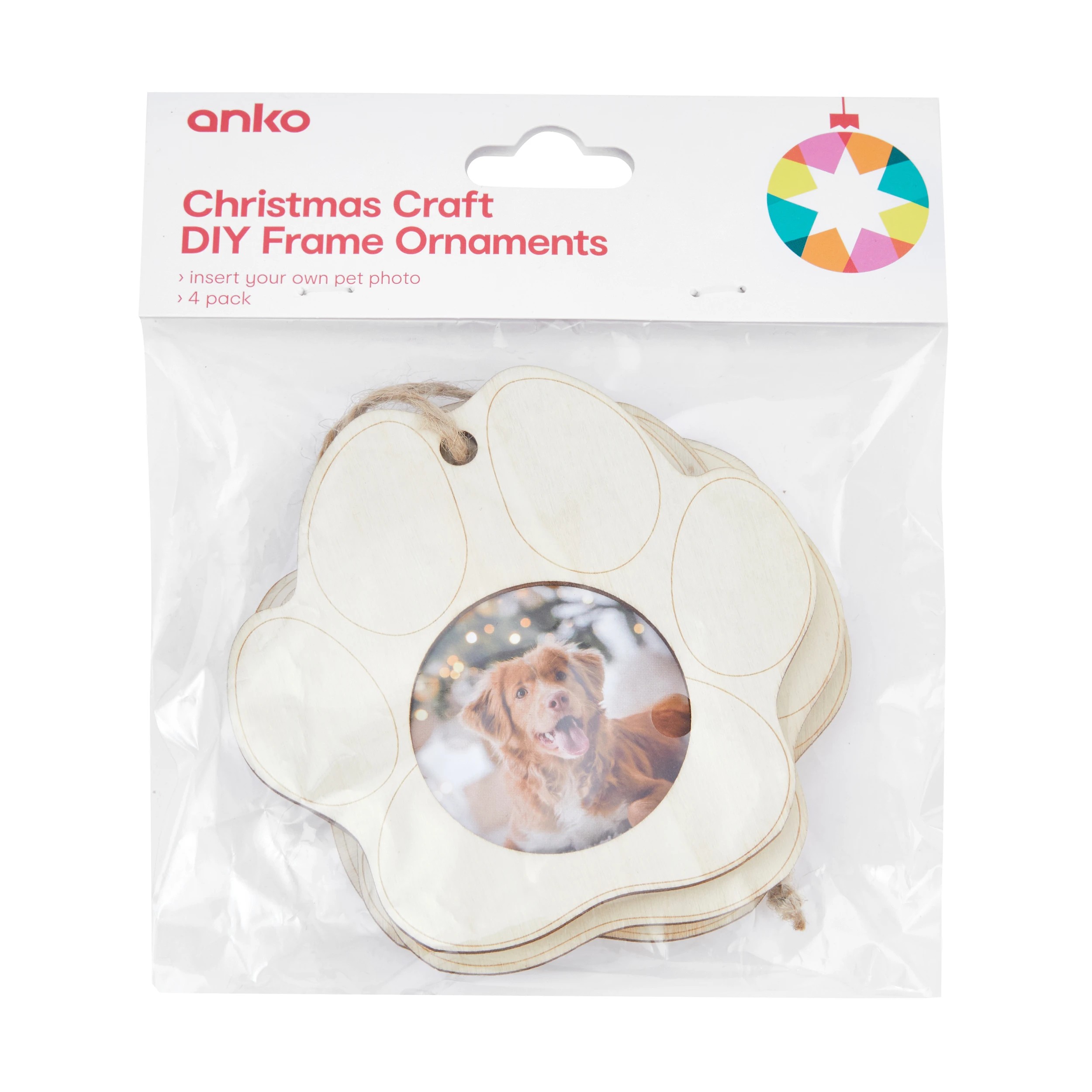 1 4 Pack Christmas Craft DIY Frame Ornaments, 1 of 4