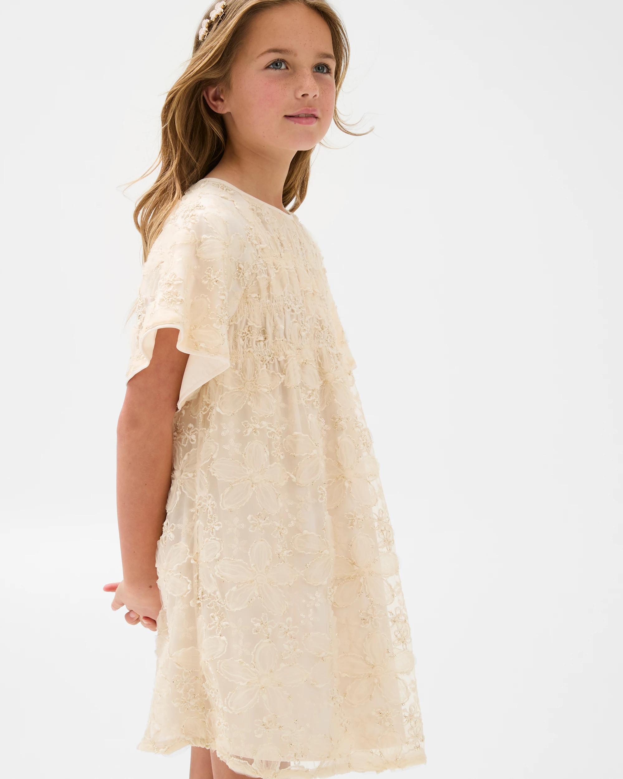 1 Target Floral Woven 3d Dress CREAM, 1 of 6