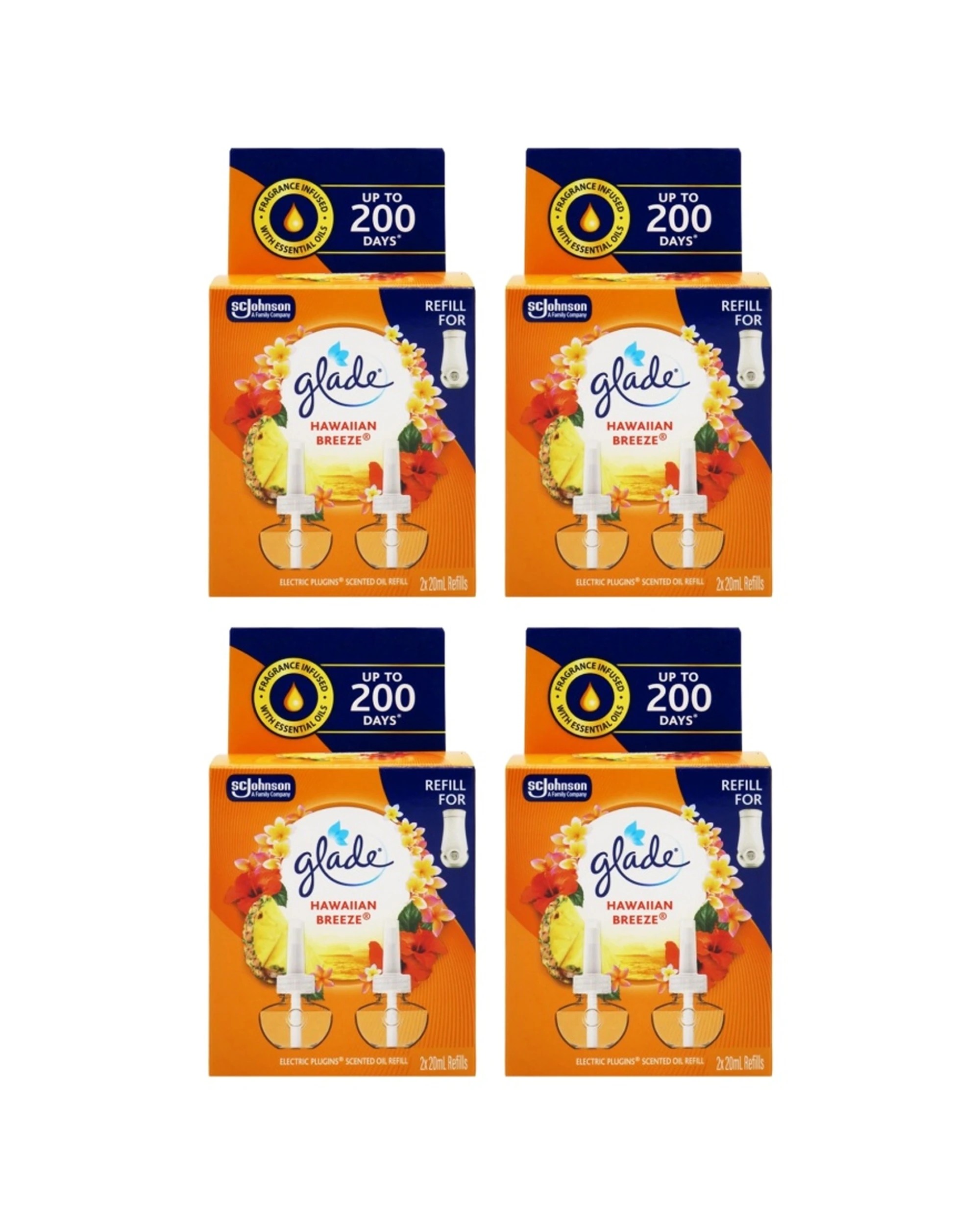 1 Glade 4x 2pc Scented Oil Refill Hawaiian Breeze Air Care Fragrance Kit 20ml - Multi, 1 of 3
