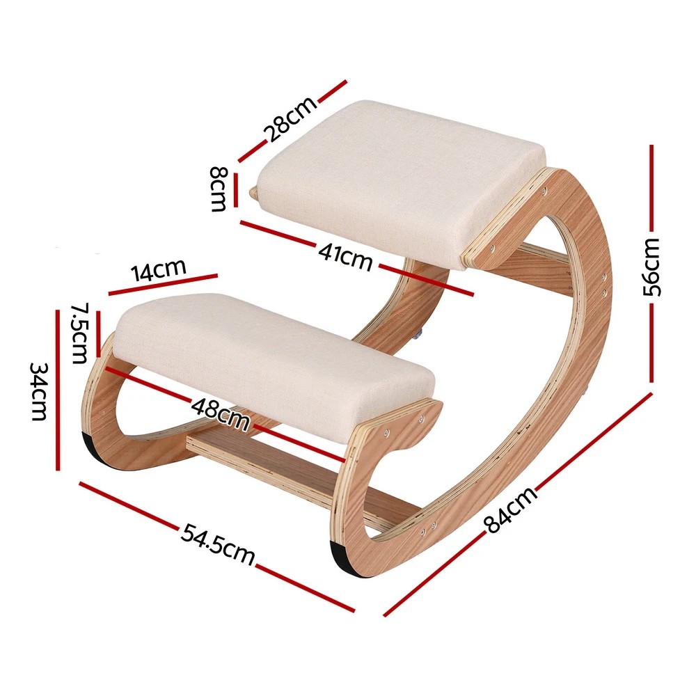 2 Artiss Kneeling Chair Ergonomic Posture Chair with Memory Foam Balance Stool - Beige, 2 of 8