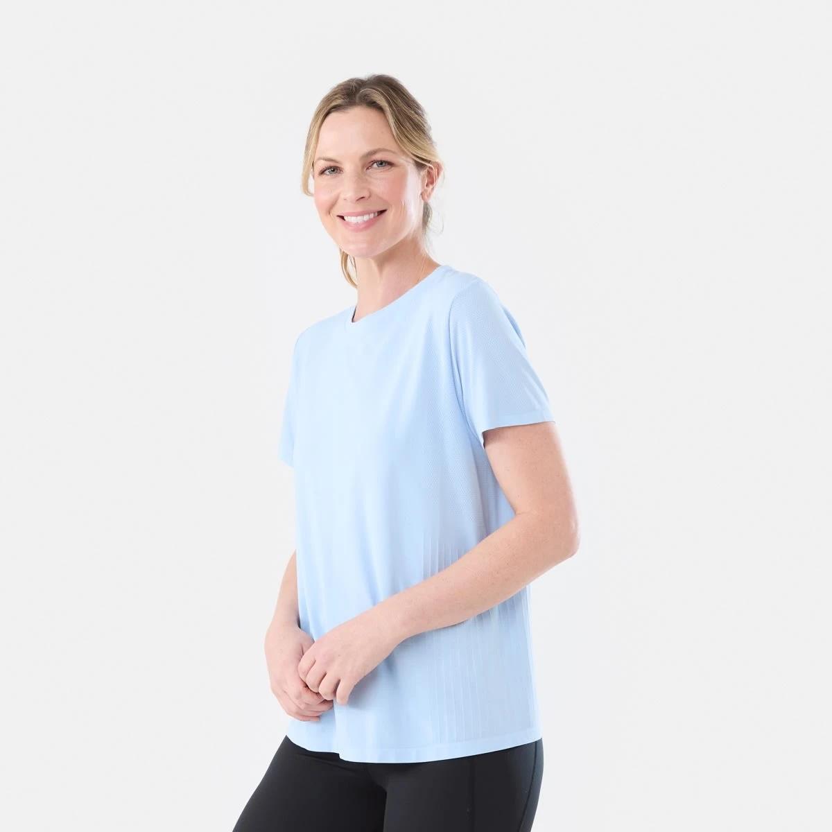 2 Active Womens Seamfree Crew Neck T-shirt MELODY BLUE, 2 of 6