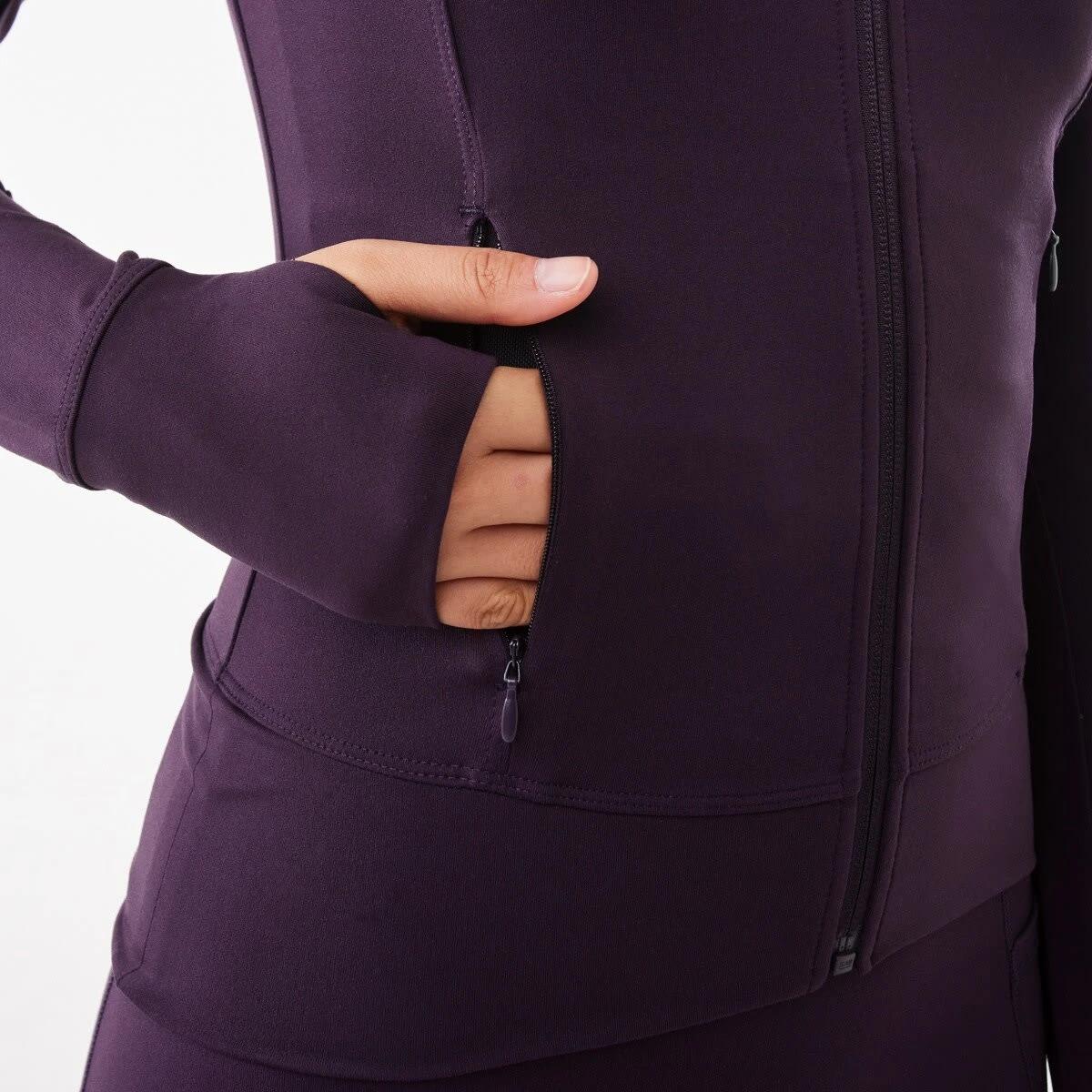 9 Active Womens Long Sleeve Ultrasoft Jacket Pur Raisin, 9 of 10