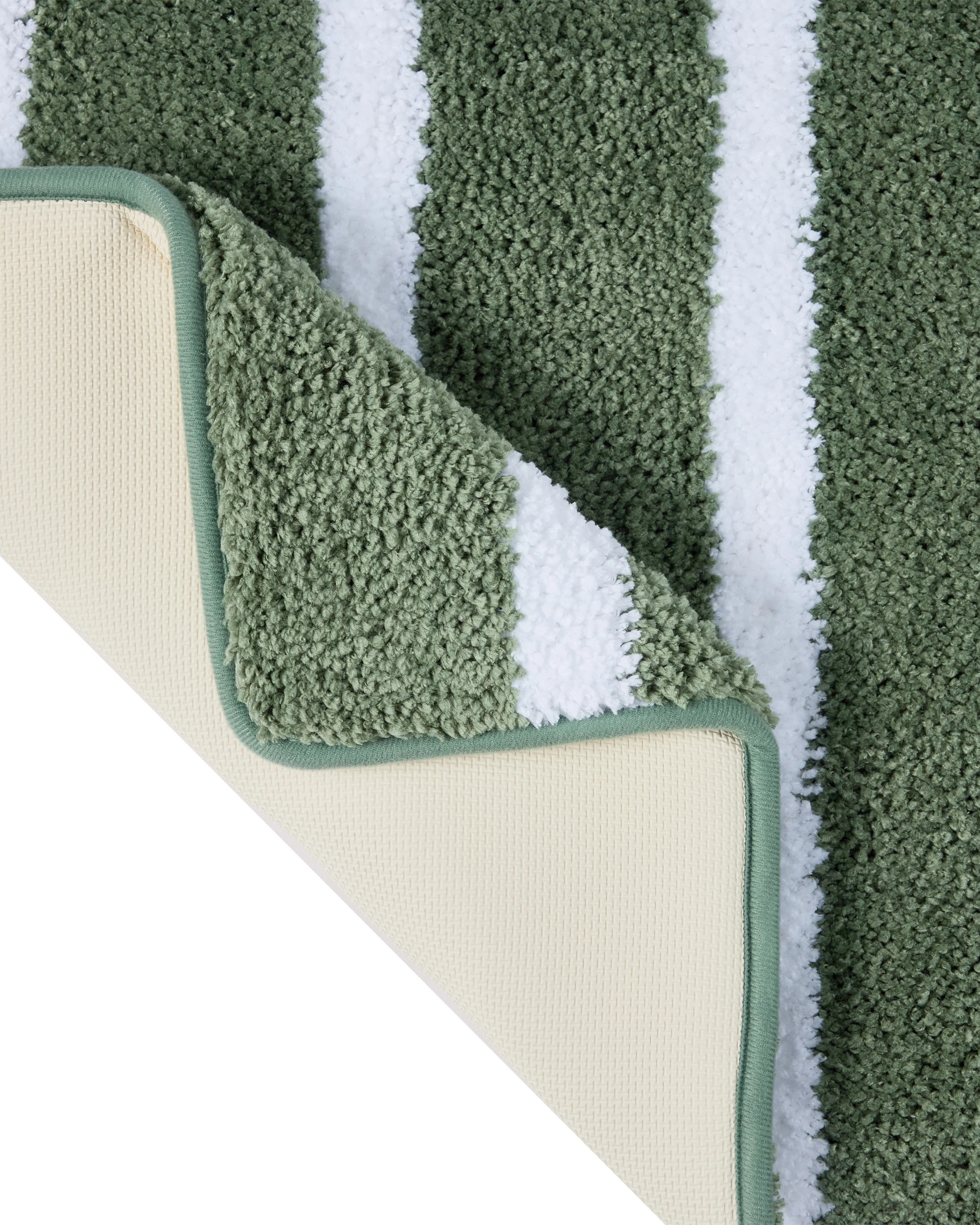 2 Memory Foam Bath Mat - Green Stripe, 2 of 5