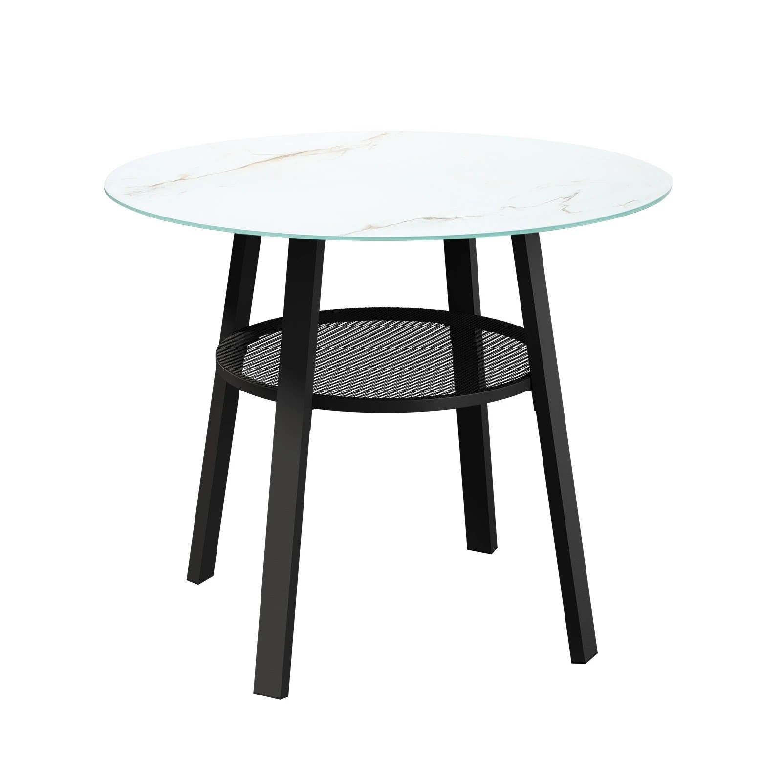 1 Livsip Outdoor Dining Table W/ Storage Shelf Patio Furniture 90cm
 - Black, 1 of 10