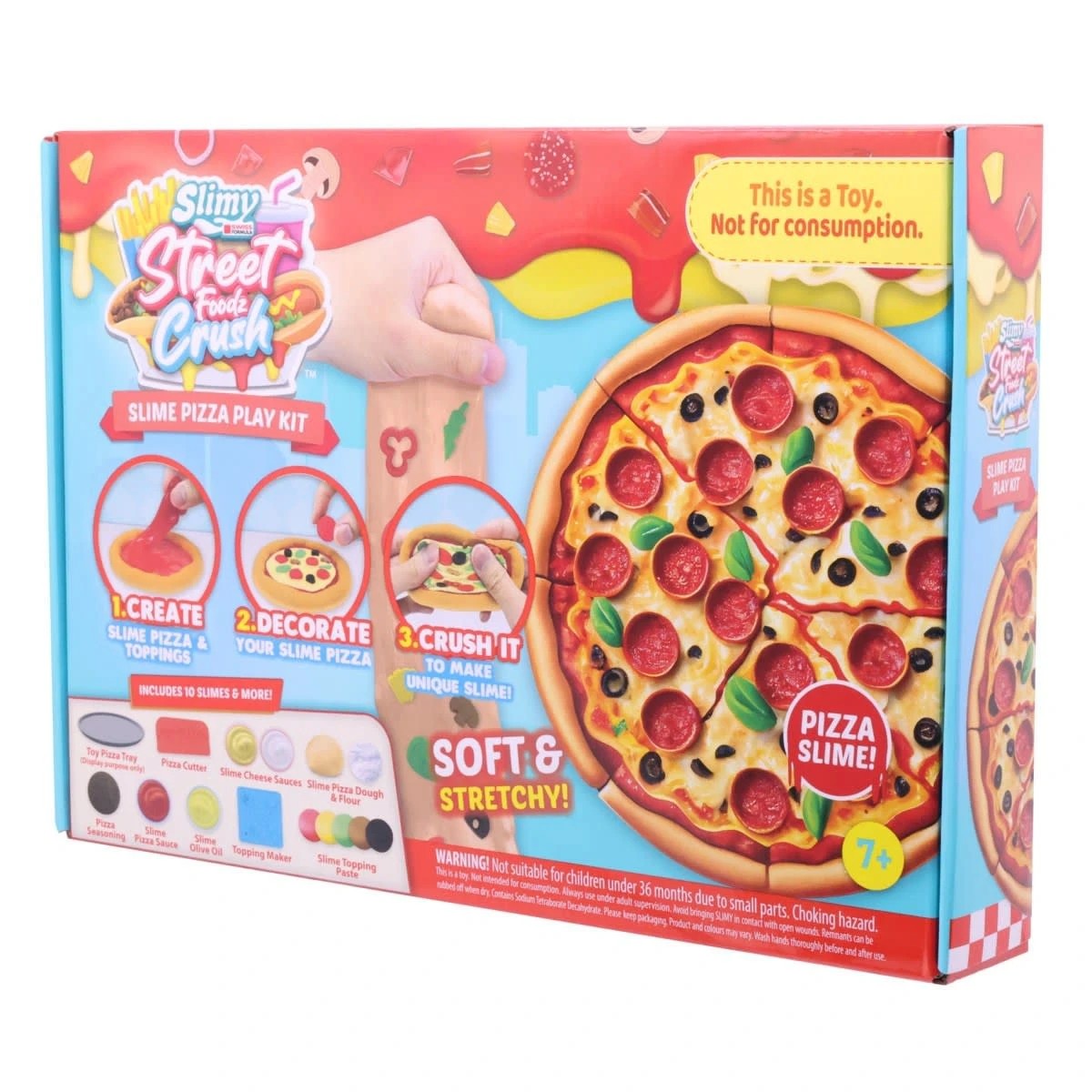 1 Slimy Street Foodz Crush Slime Pizza Play Kit, 1 of 2