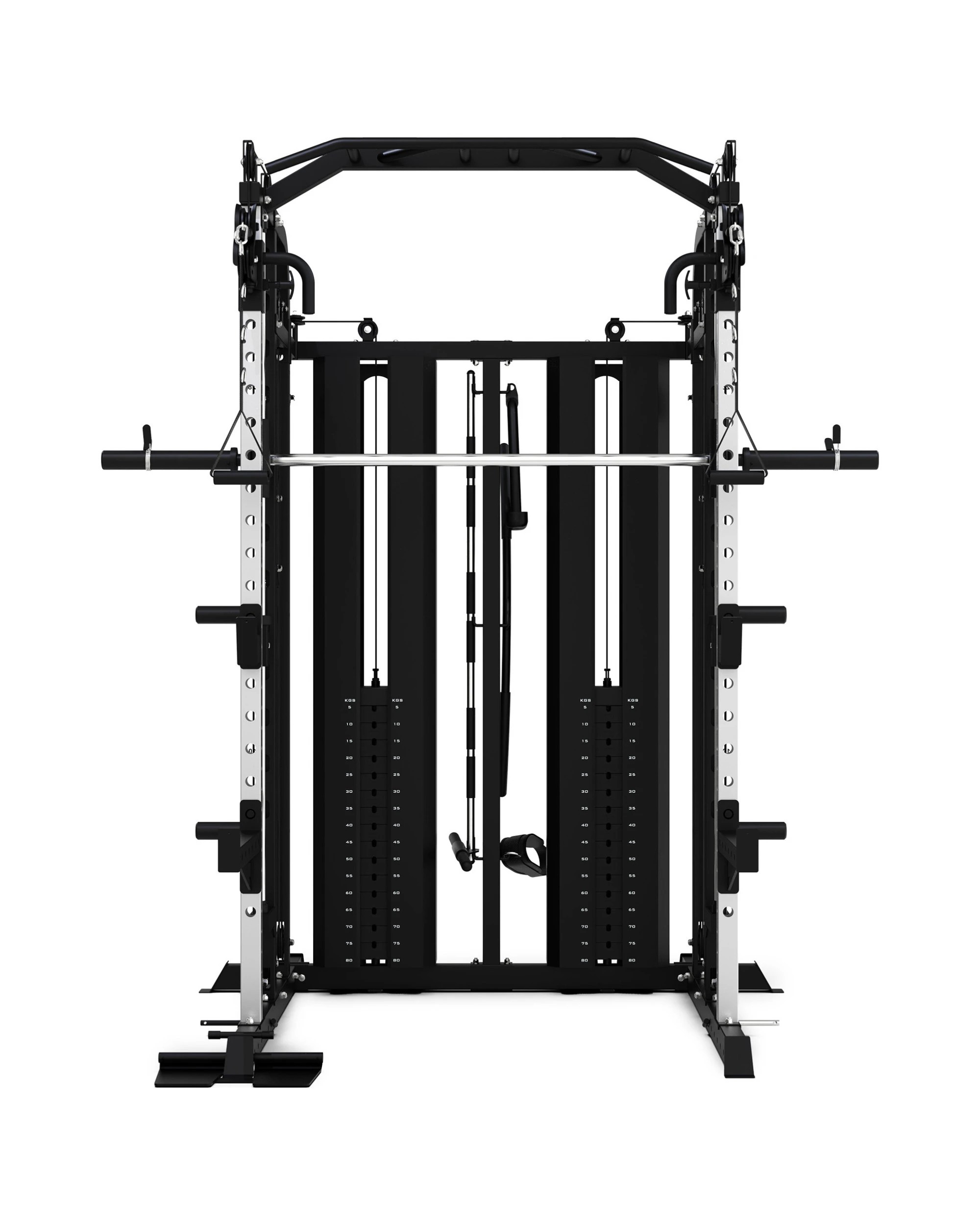 1 Powertrain 938B Multi-Function Smith Machine Gym Station 160KG Dual Weight Stack Power Rack Cable Heavy-Duty Steel Frame, 1 of 4