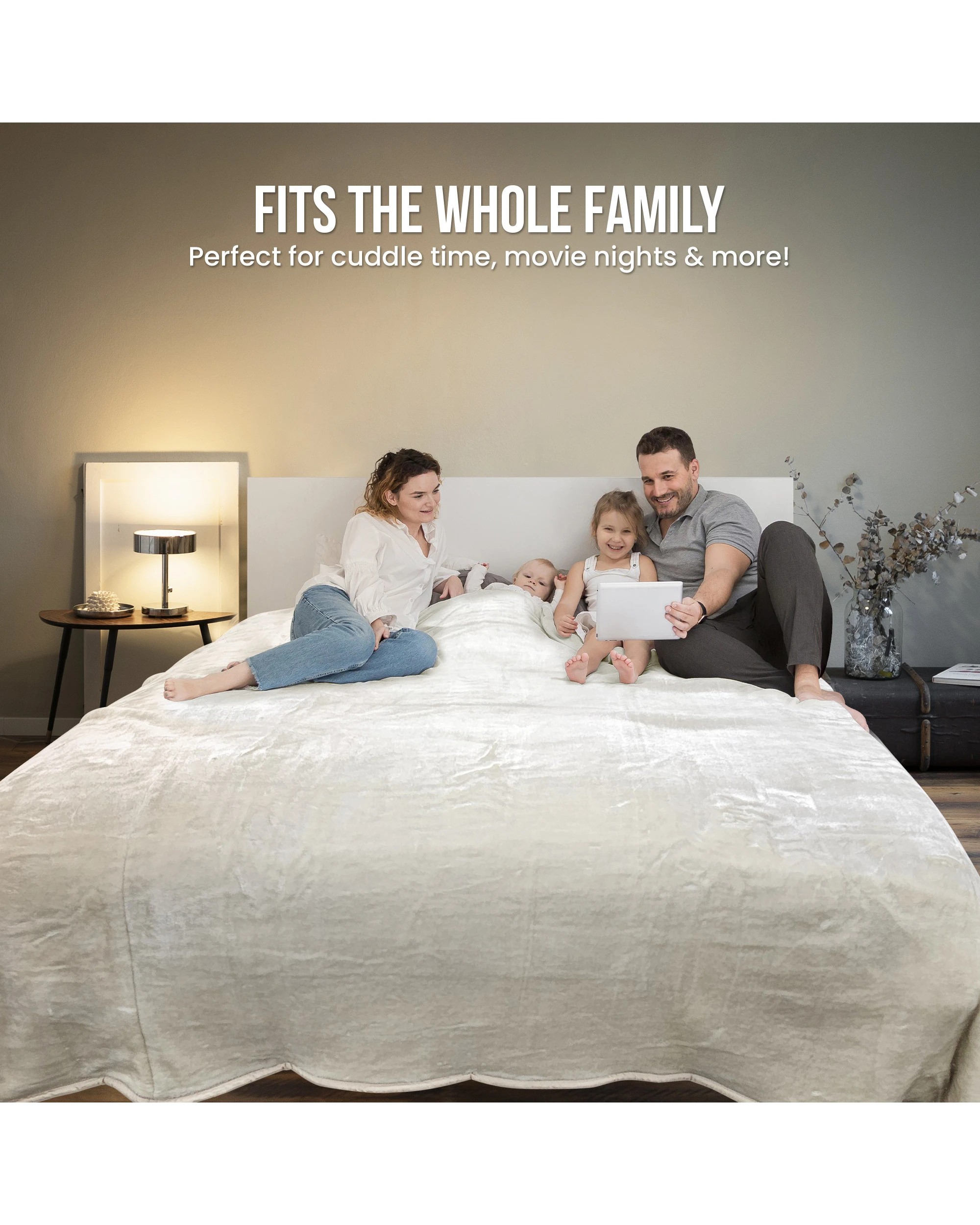 5 Laura Hill 3m X 3m Xl Faux Mink Blanket Double-sided Soft Plush Bed Oversized Throw Rug Beige
 - Super King Bed, 5 of 8