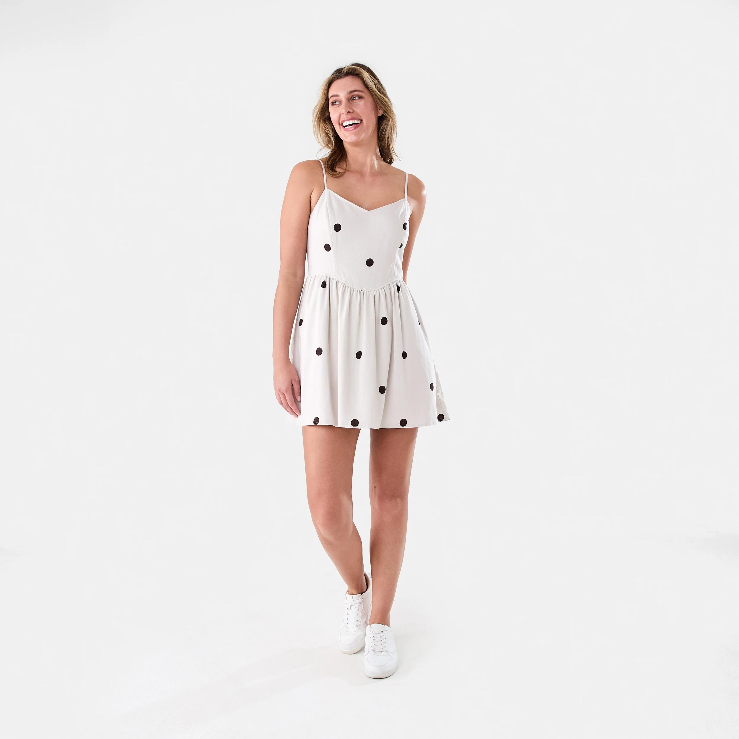 9 Sleeveless Bodice V-Neck Mini Dress Choc Nat, 9 of 9