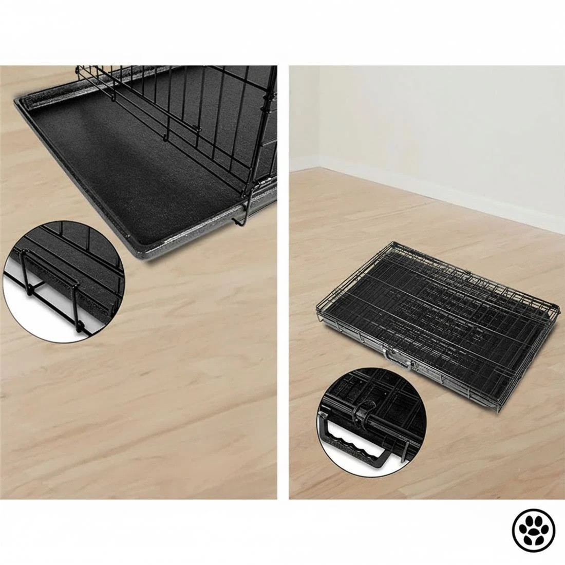 6 i.Pet 42" Dog Cage Crate Large Kennel 3 Doors - Black, 6 of 8