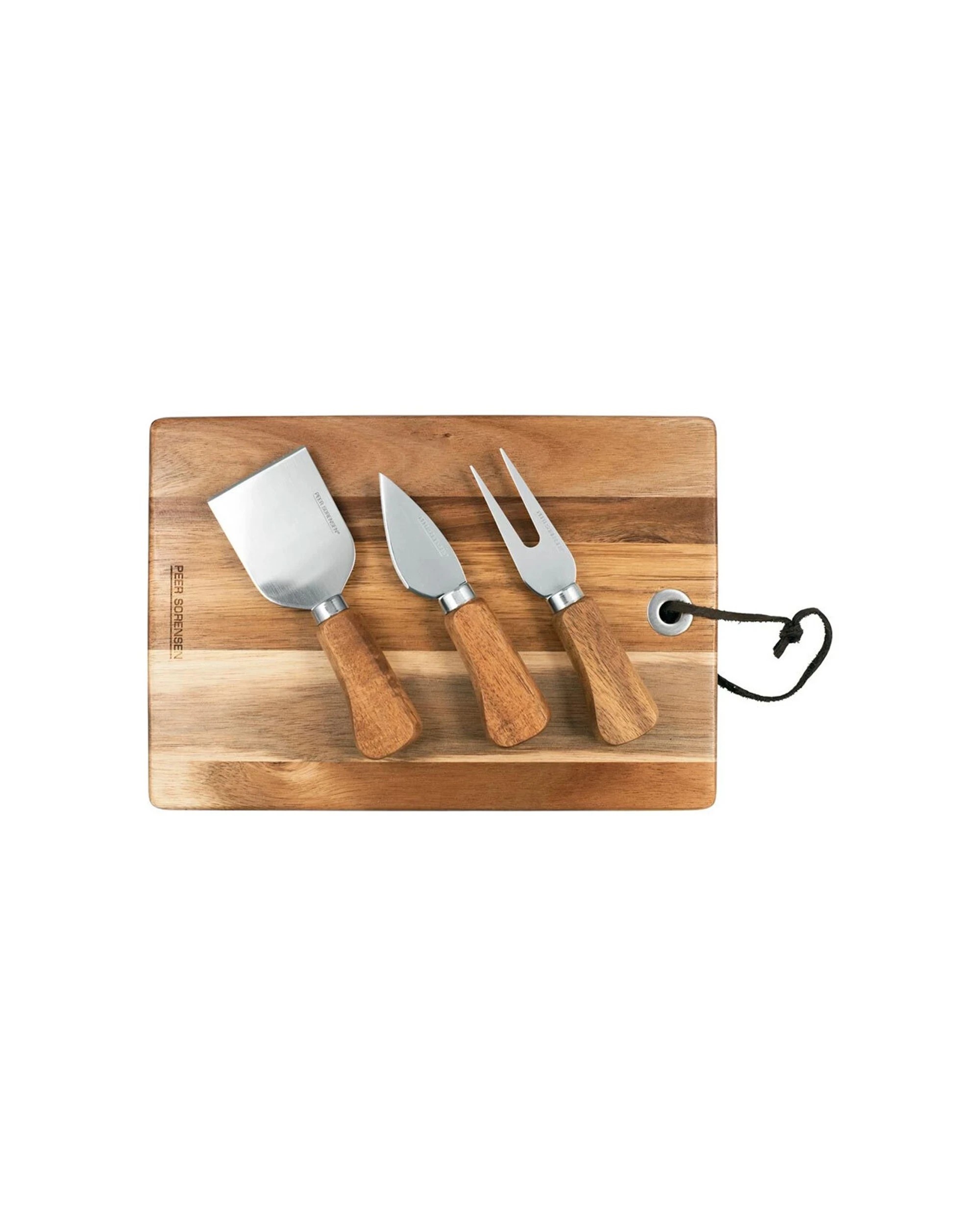 3 Peer Sorensen Rectangle Cheese Board With 3 Knives Acacia Wood Serving Set
 - Plain, 3 of 3