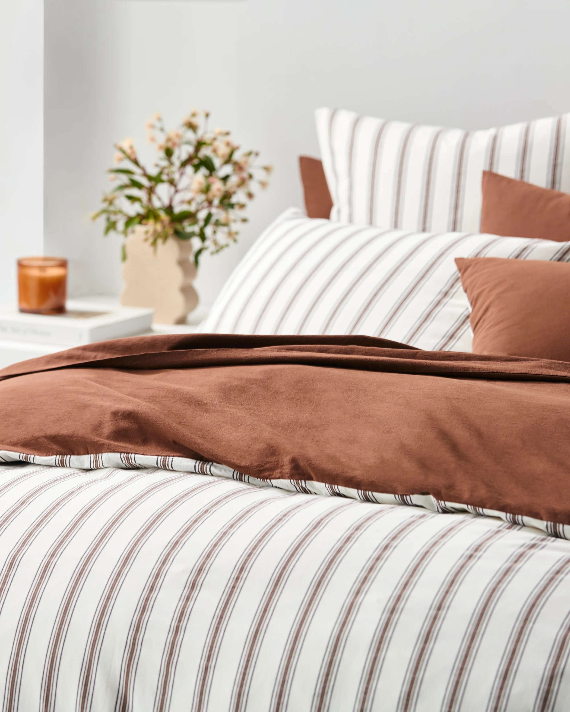 4 Arlo Cotton Stonewash Quilt Cover Set - Queen Bed - Brown, 4 of 7