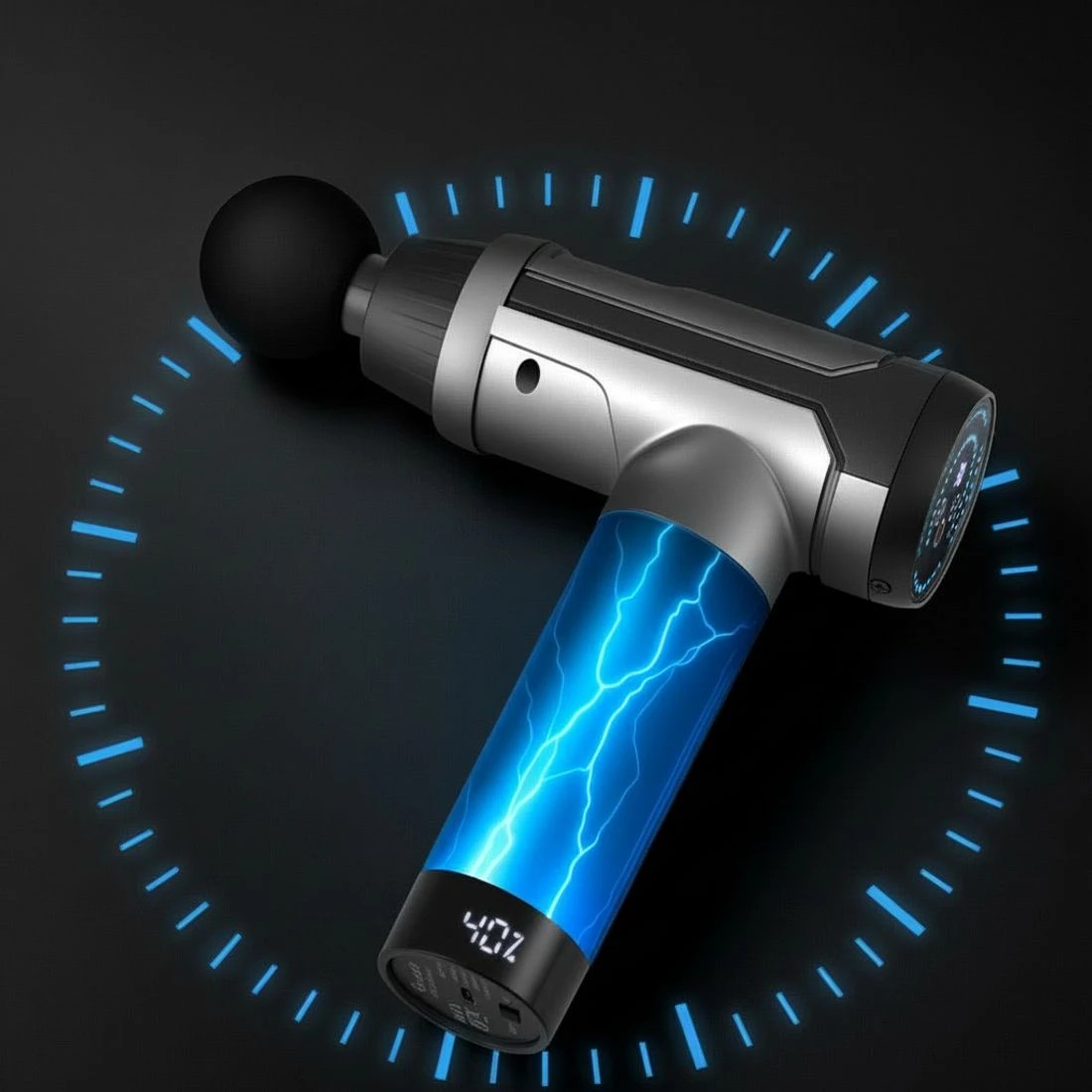 5 Everfit Massage Gun 30 Speed 6 Heads Vibration Muscle Massager Chargeable - Black, 5 of 6