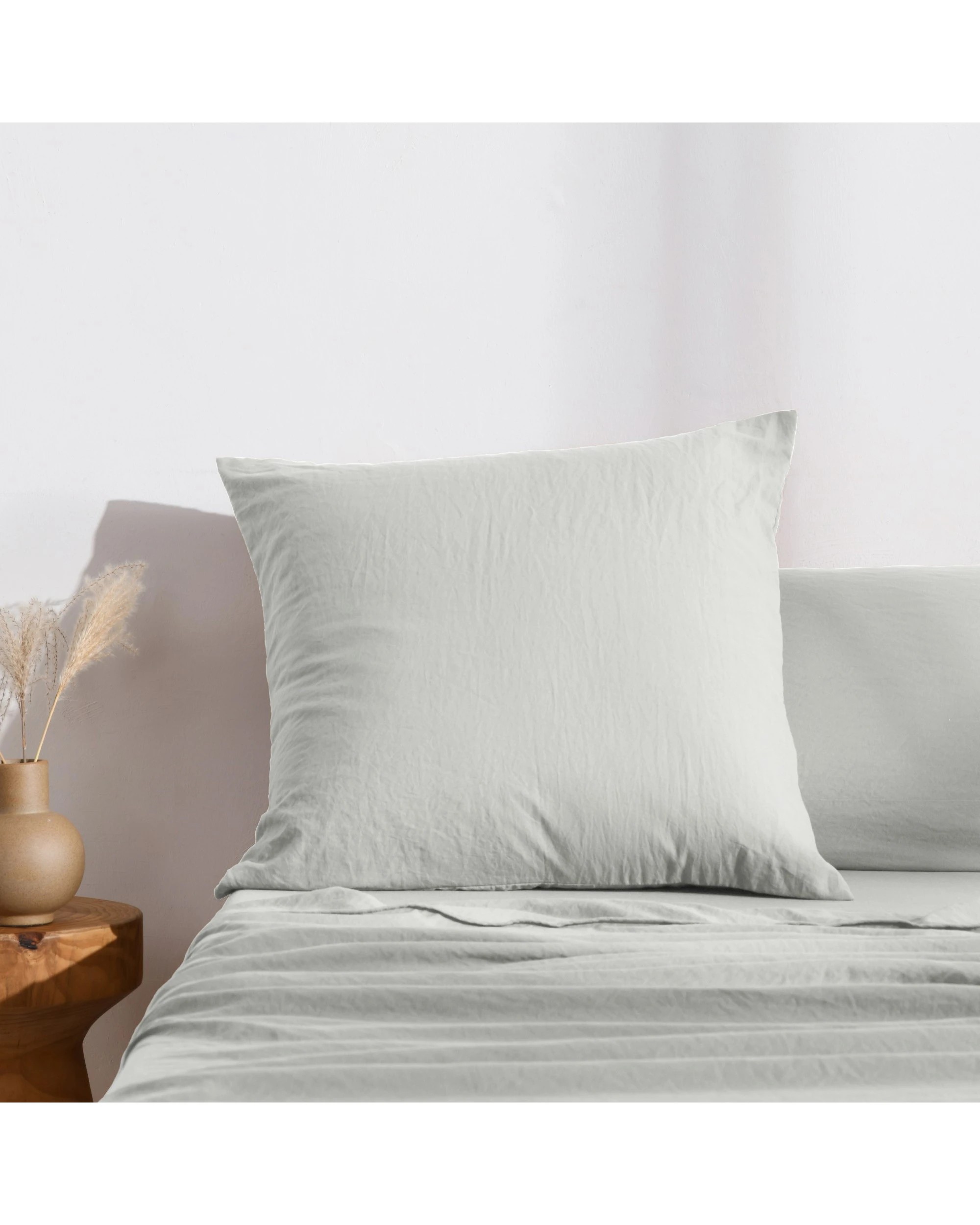 1 Dreamaker Superfine Washed Microfibre European Pillowcase - Dove Grey, 1 of 3