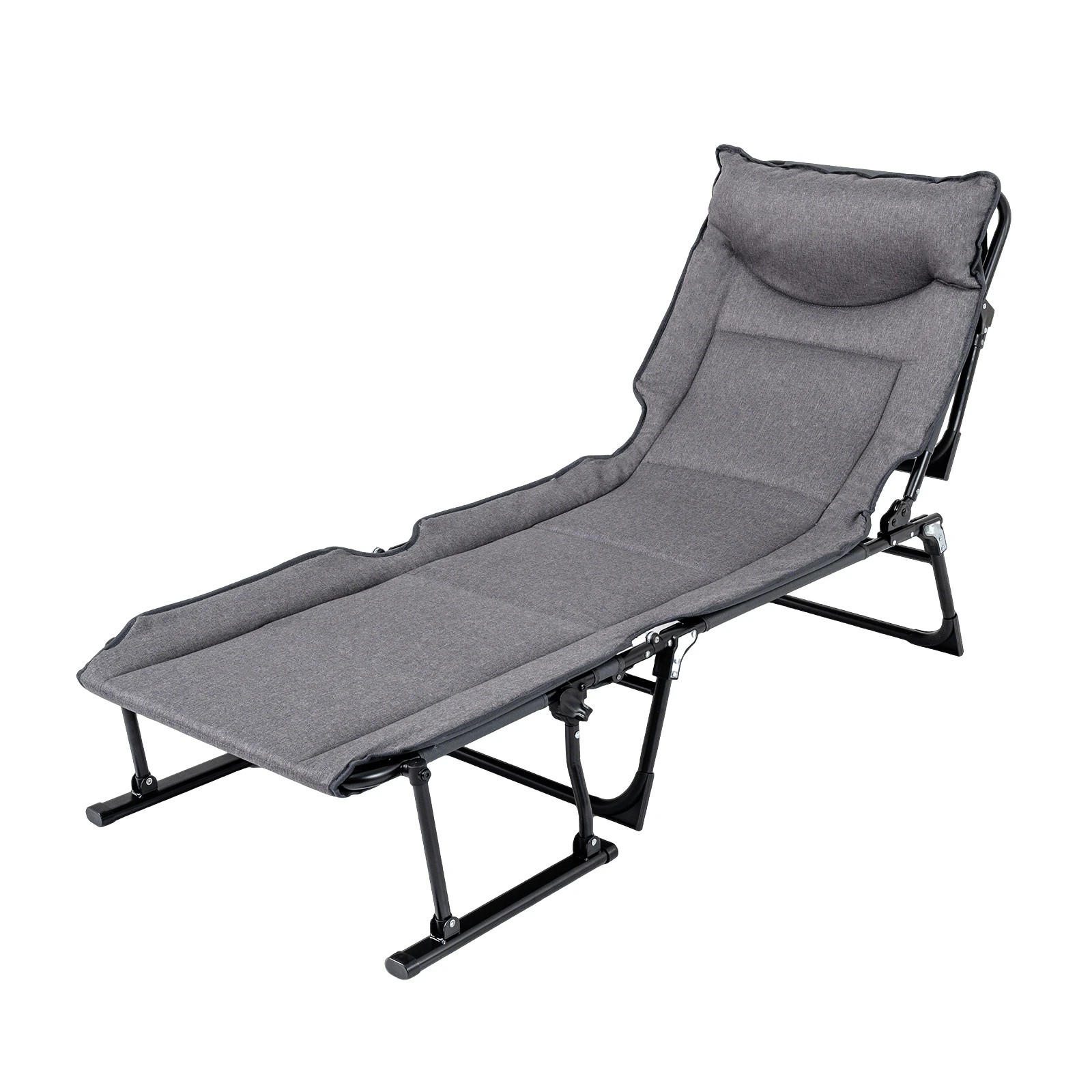 1 Costway 3 in 1 Folding Camping Cot Lounge Sleeper Bed Lounger Chair w/6-Position Adjustable, 1 of 1