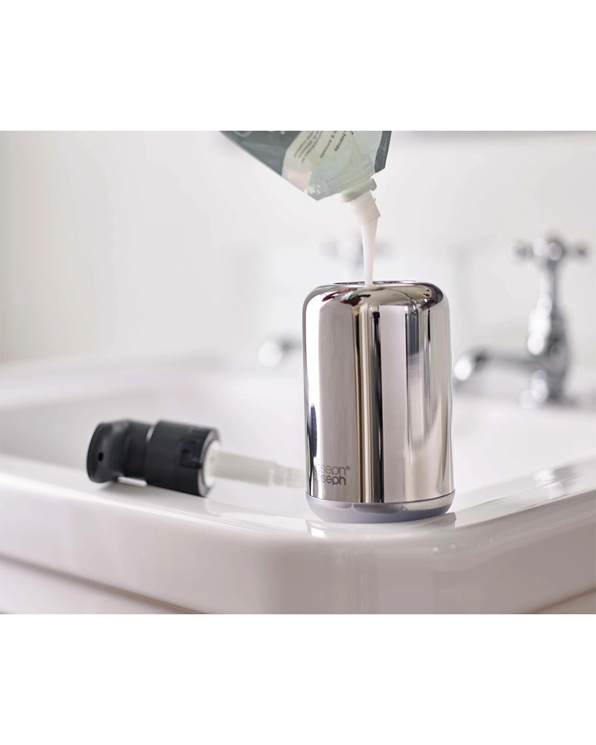 5 Joseph Joseph EasyStore Luxe Soap Pump 300ml Polished Stainless Steel - Silver, 5 of 5
