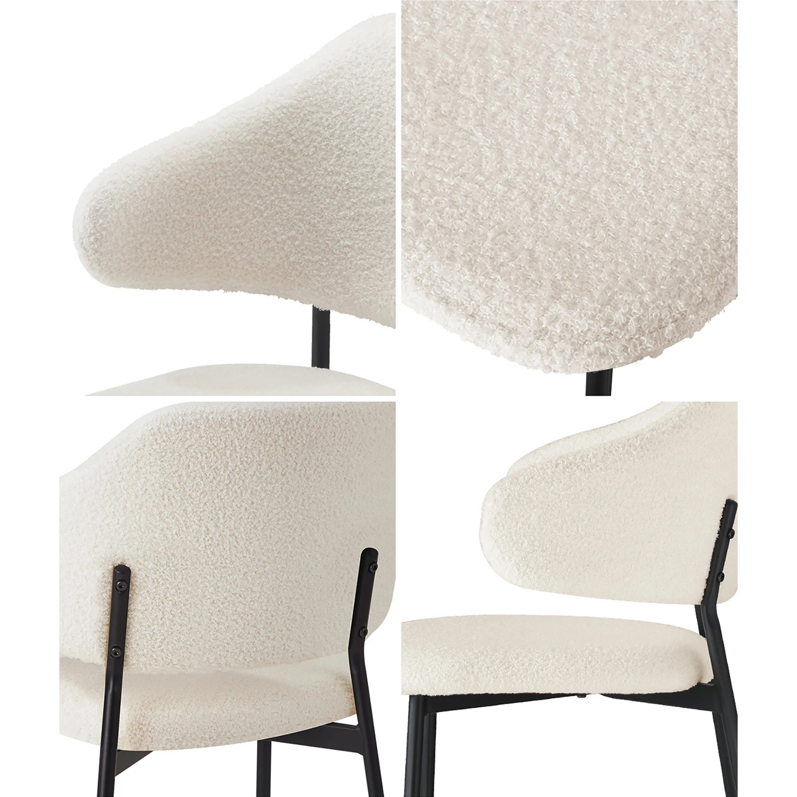 4 Oikiture 4x Armchair Dining Chair Accent Chairs Tub Armchairs Sherpa - Multi, 4 of 9