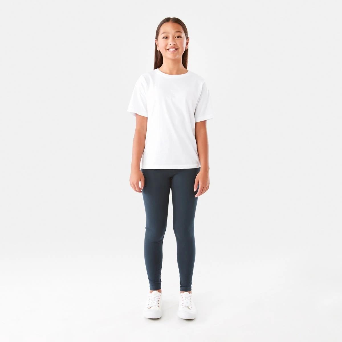 5 Plain Full Length Leggings DRESS BLUE, 5 of 8