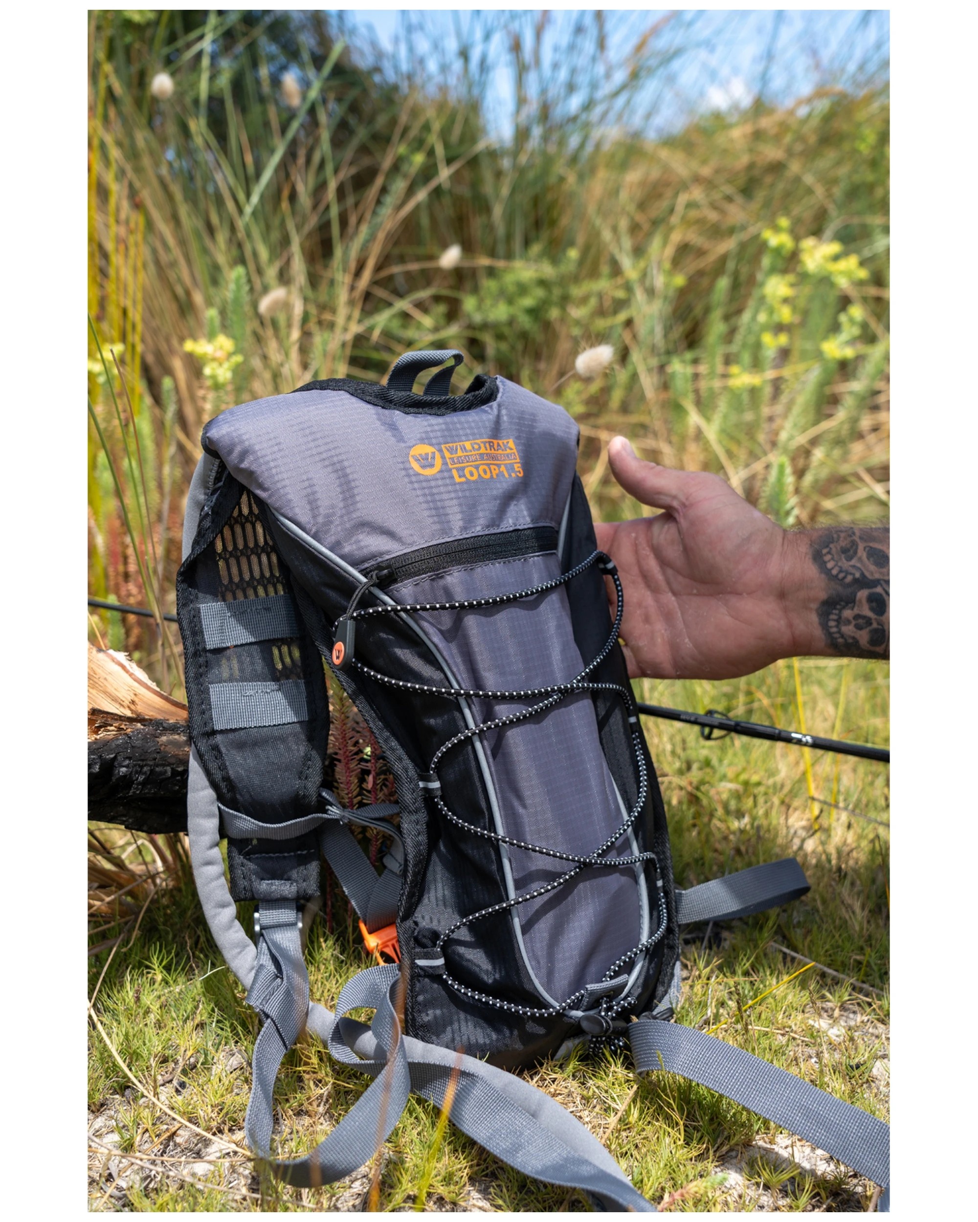 2 Wildtrak 2L Loop Hydration Pack Camping And Hiking Ripstop Polyester 420D - Grey, 2 of 3