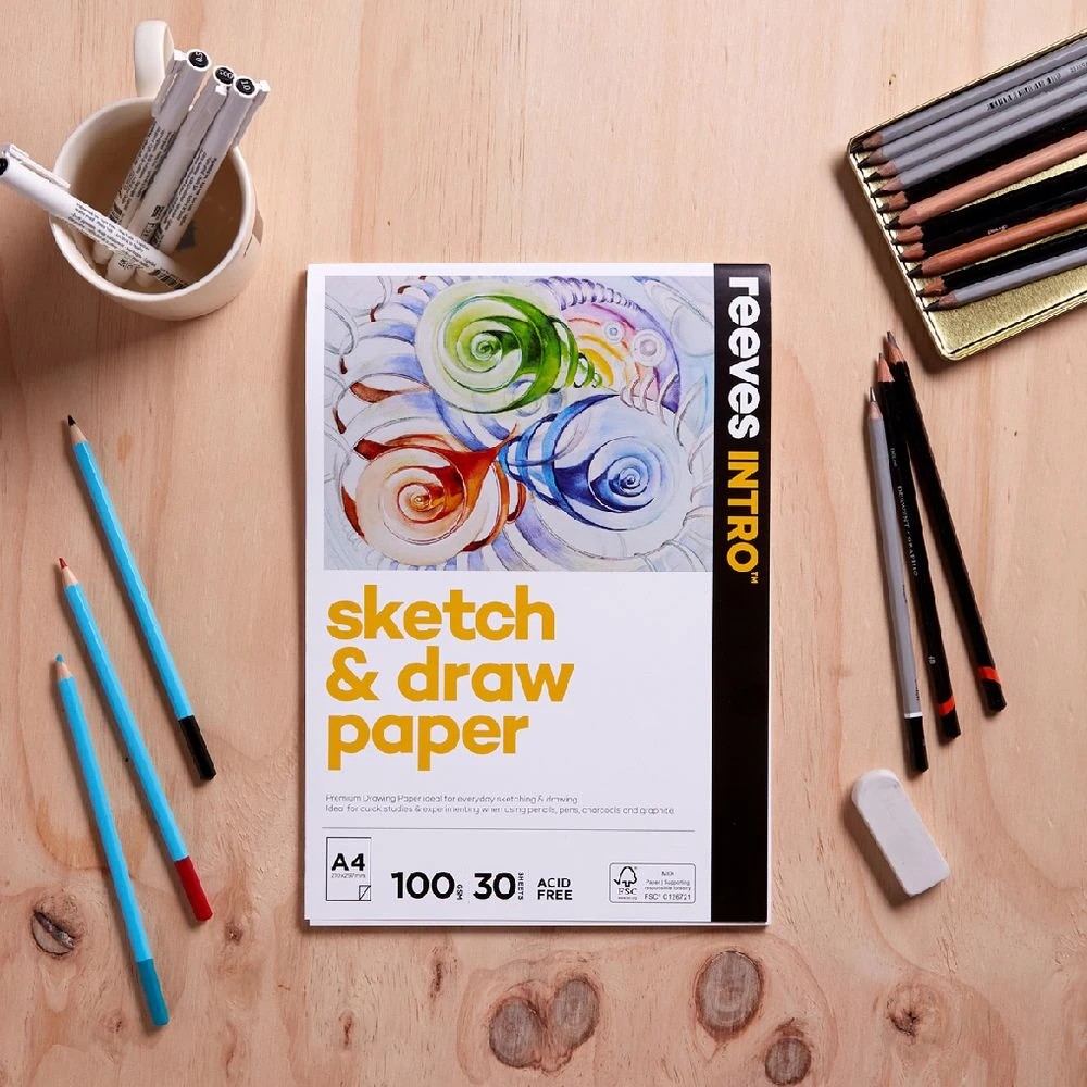 2 Reeves Intro A4 Sketch Draw Pad 100gsm 30 Sheets, 2 of 6