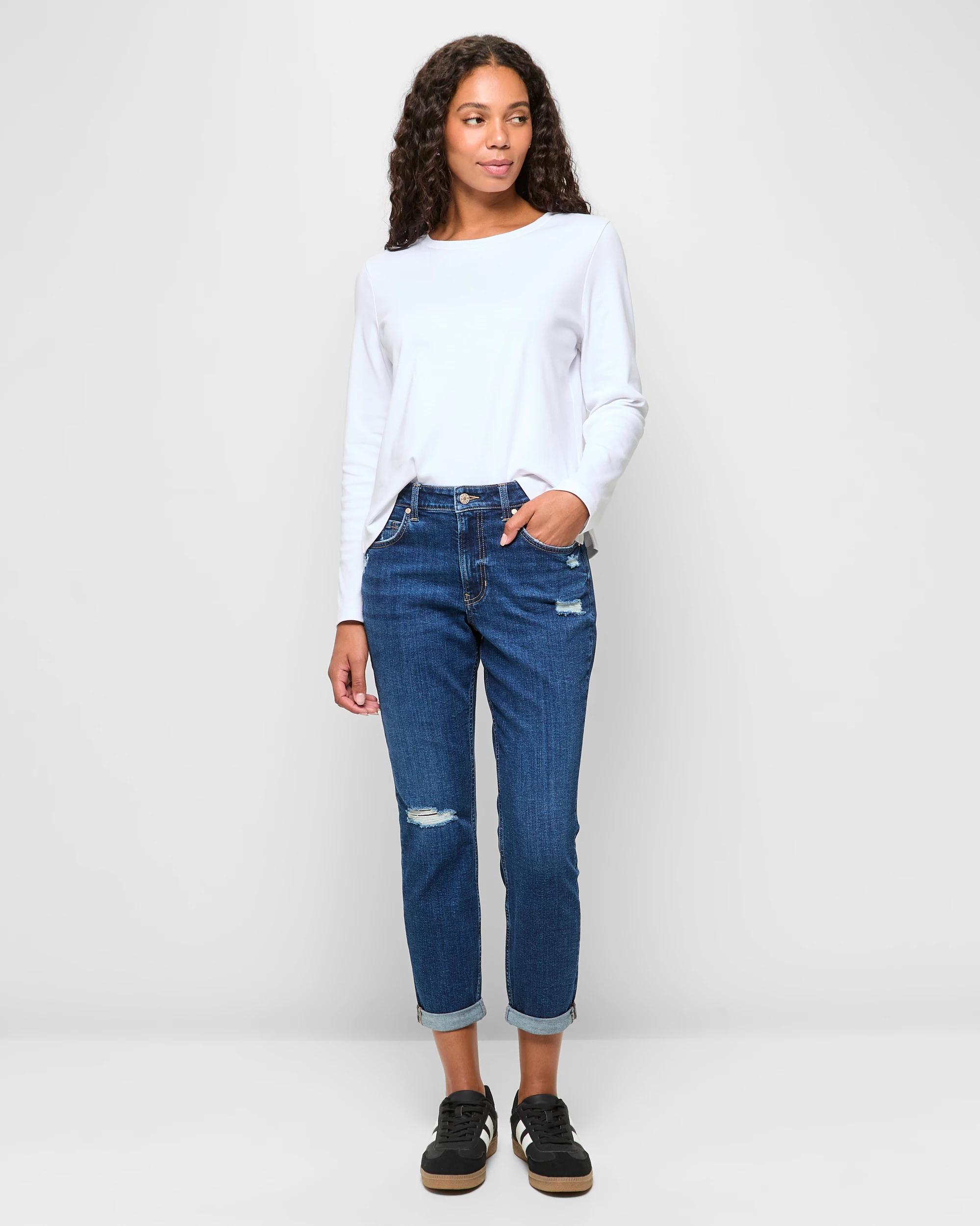 1 Target Tash Girlfriend Mid Rise Ankle Length Denim Jeans INDIGO, 1 of 5