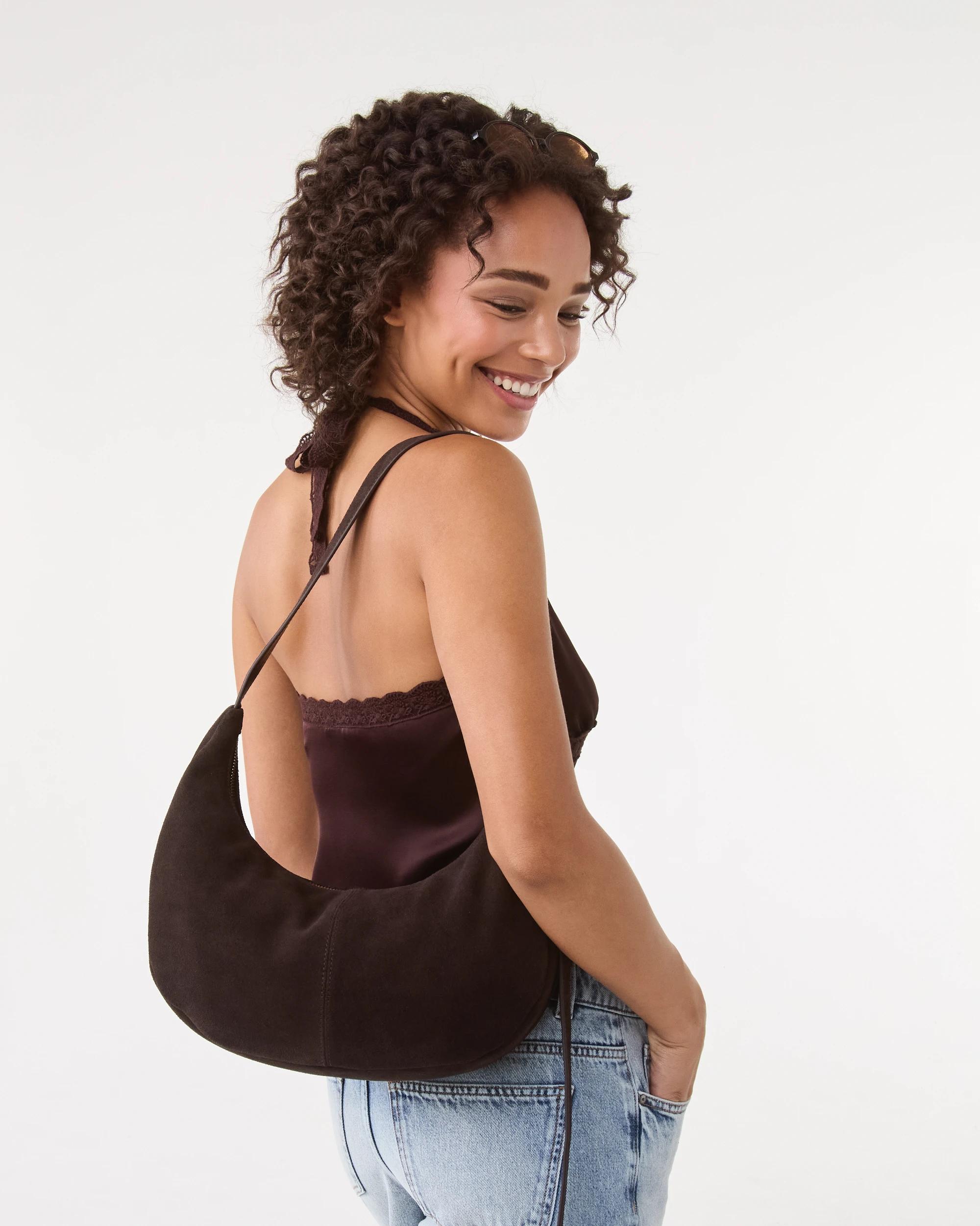 6 Leather Crossbody Bag Deep Fudge, 6 of 9