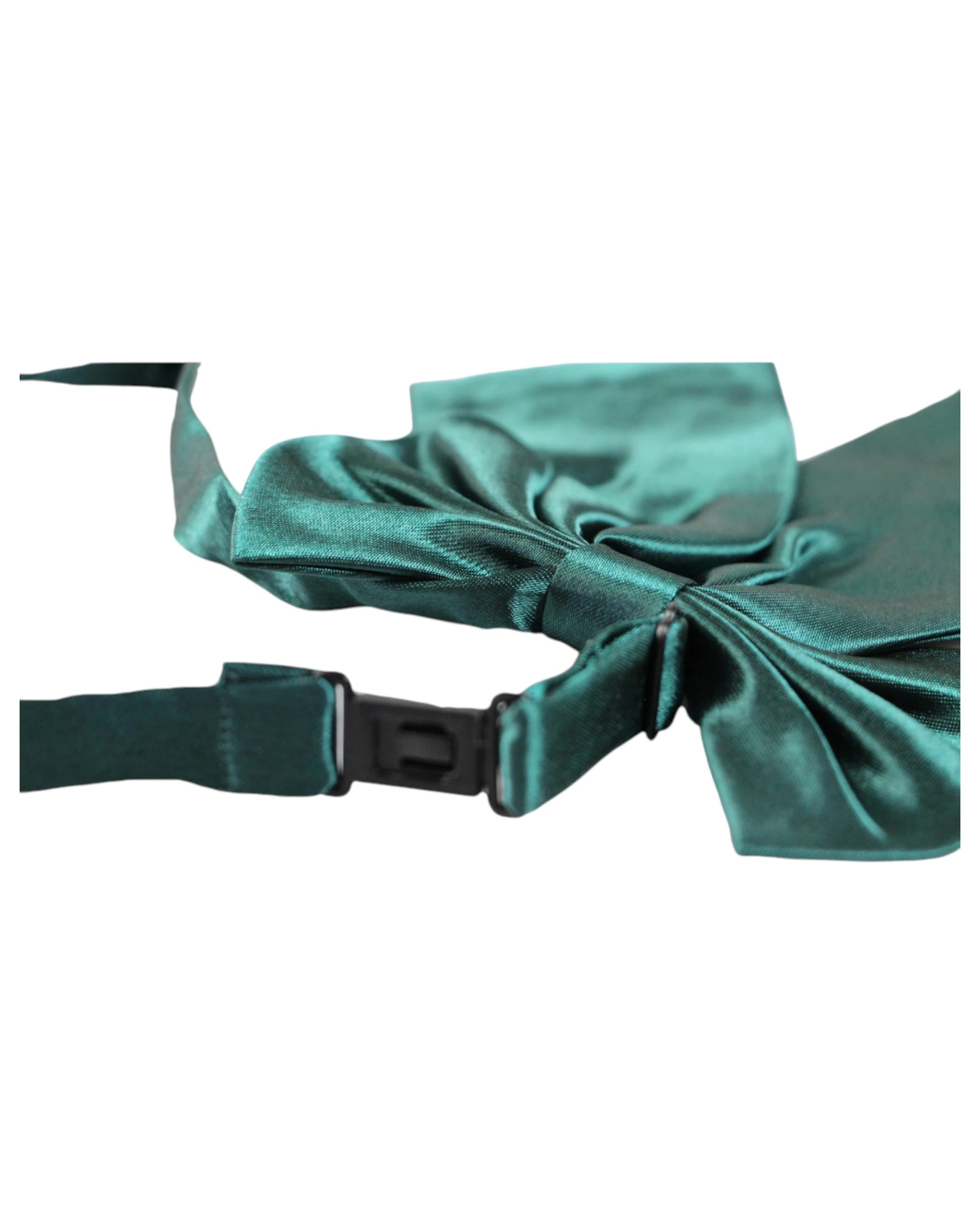 2 Zasel Womens Plain Shirt Collar Bow Tie - Green, 2 of 3
