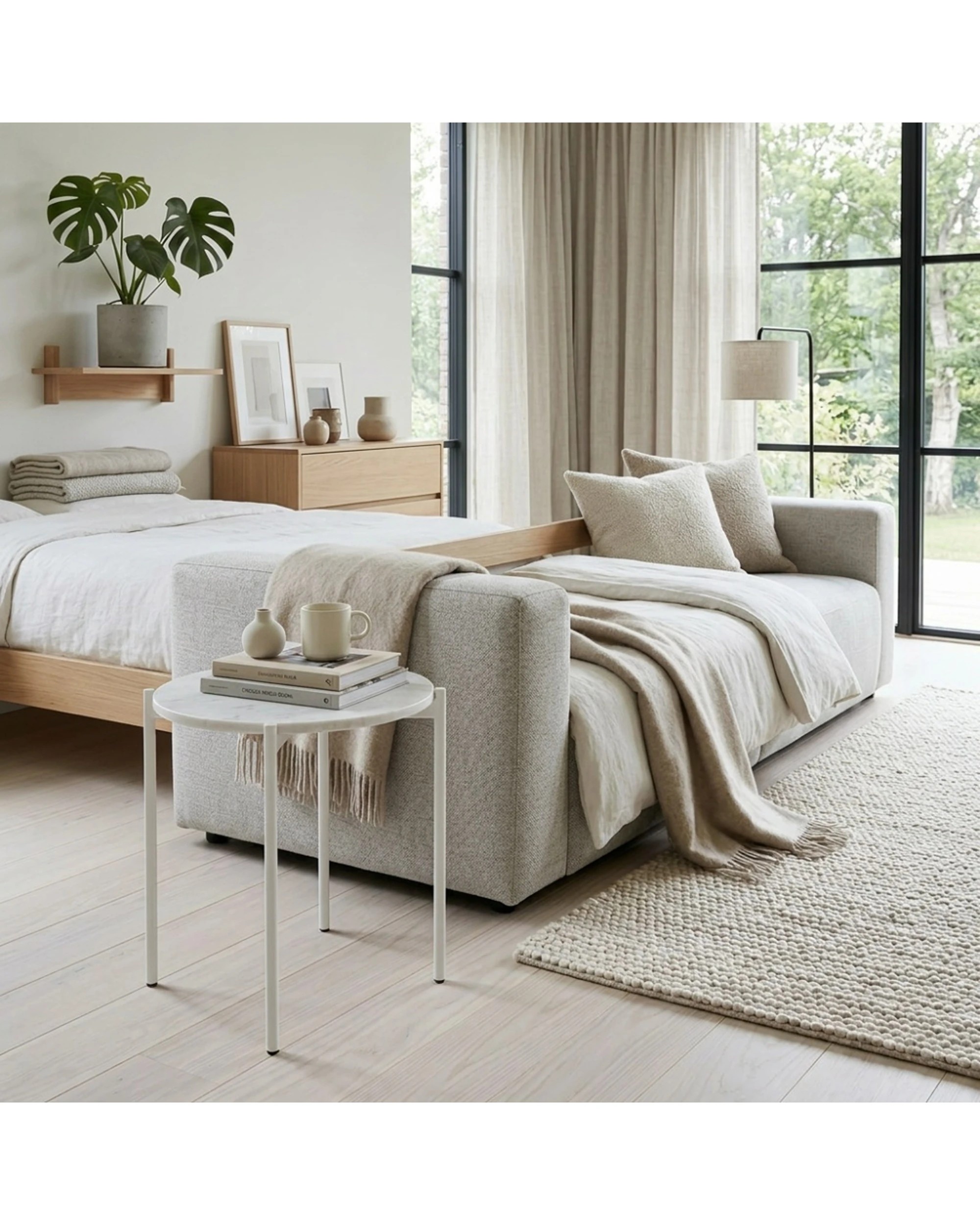 4 Codu Solis Side Table Marble Top 60x50x50cm - White, 4 of 8