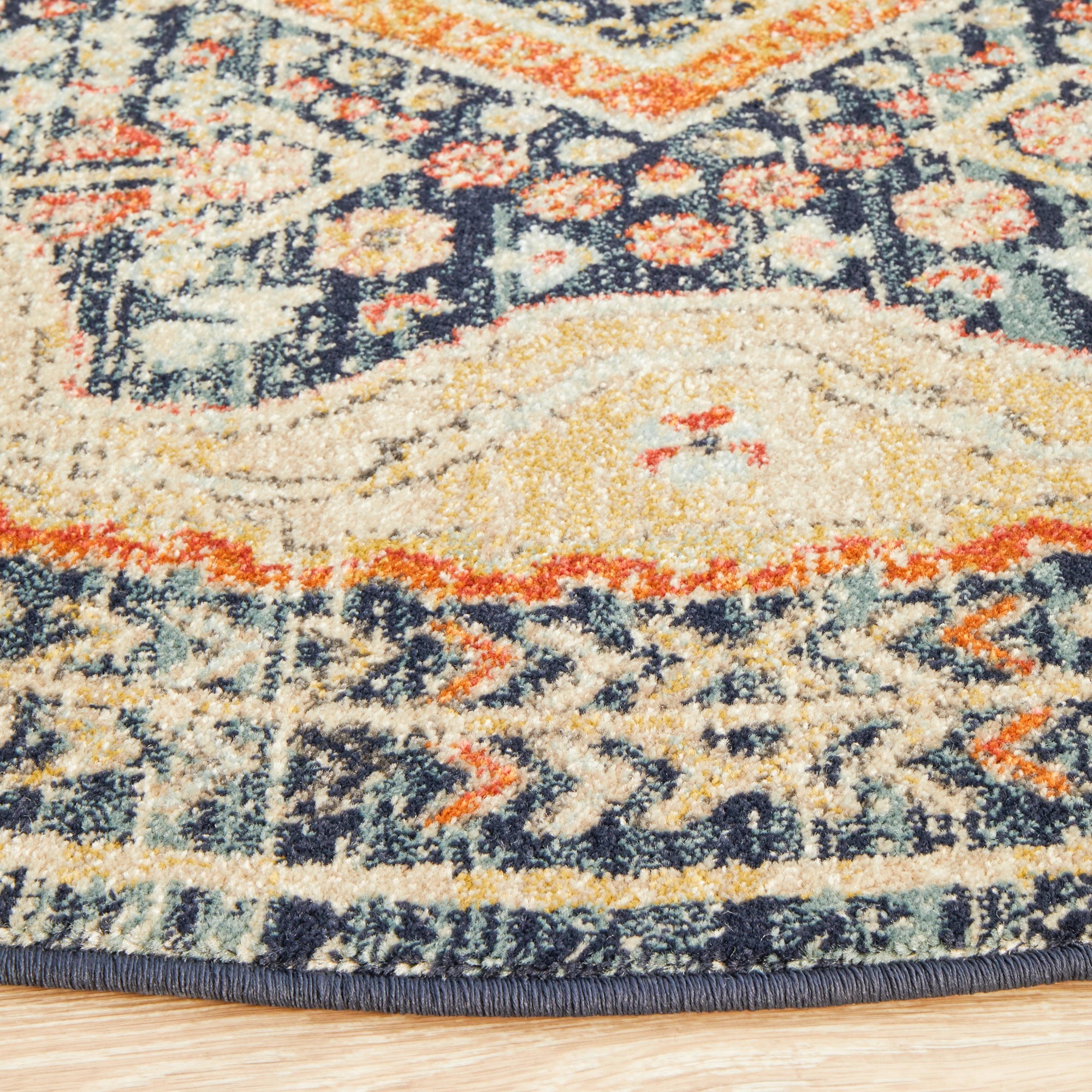 5 Common Ground Rugs Eterna 863 240x240cm - Large Round Rug - Blue, 5 of 8