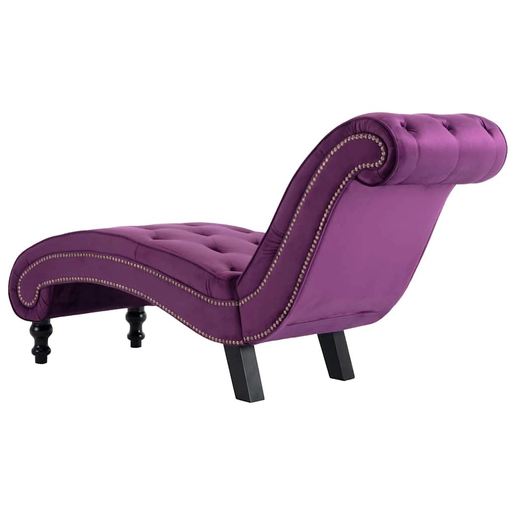 3 Vidaxl Chaise Lounge Velvet - Purple, 3 of 7