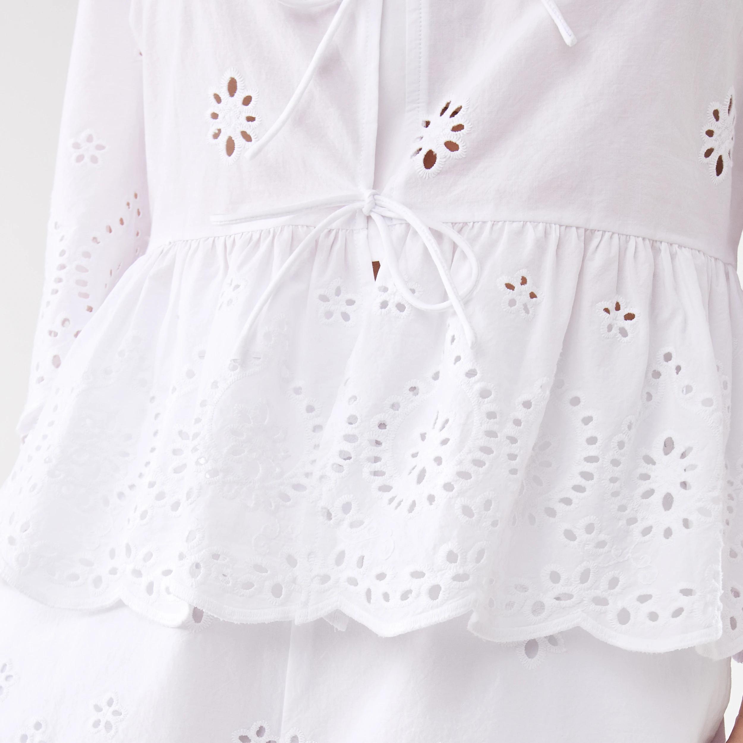 9 Long Sleeve Broderie Tie Top WHITE, 9 of 9
