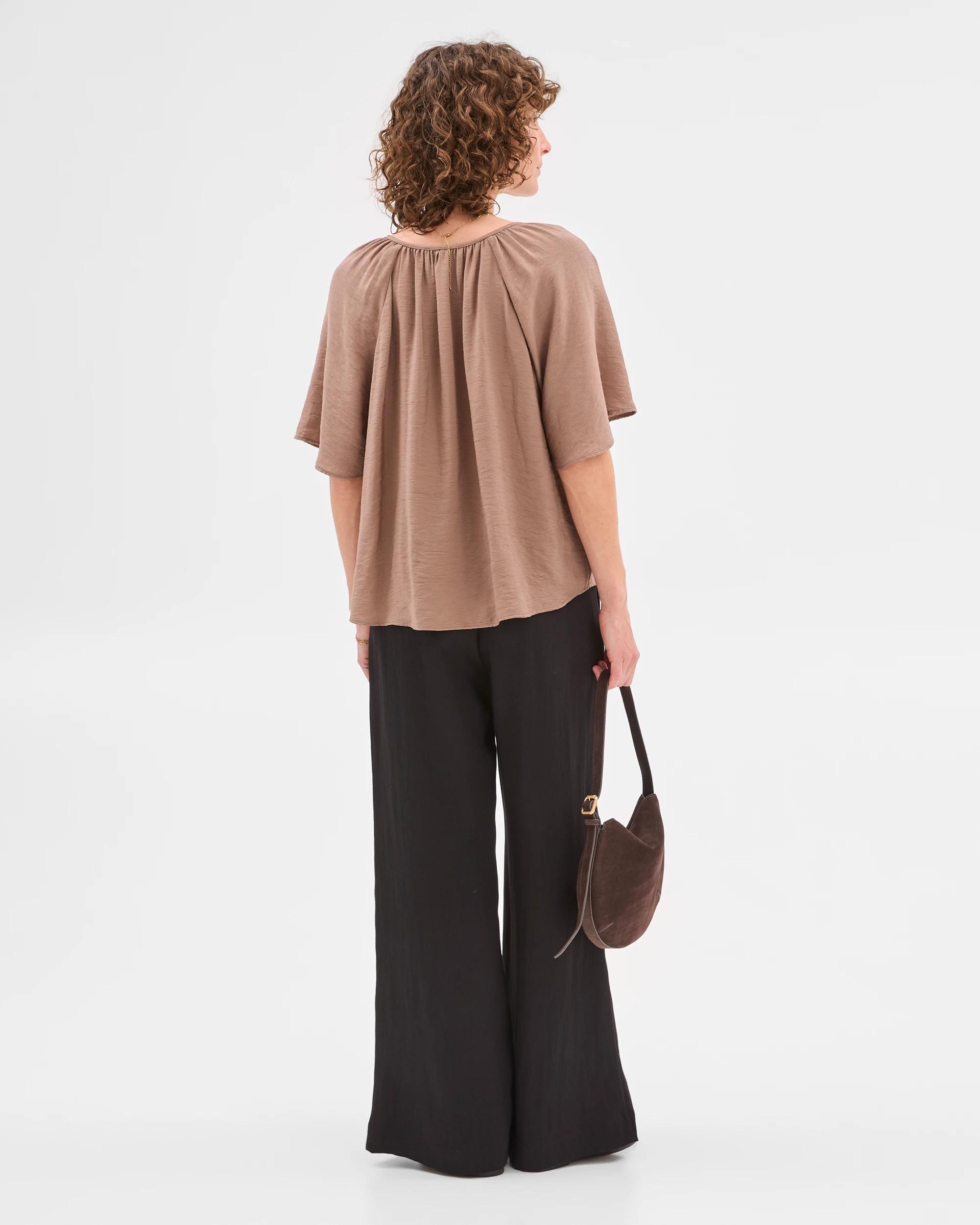 6 Flutter Sleeve Blouse - Preview MOCHA, 6 of 8