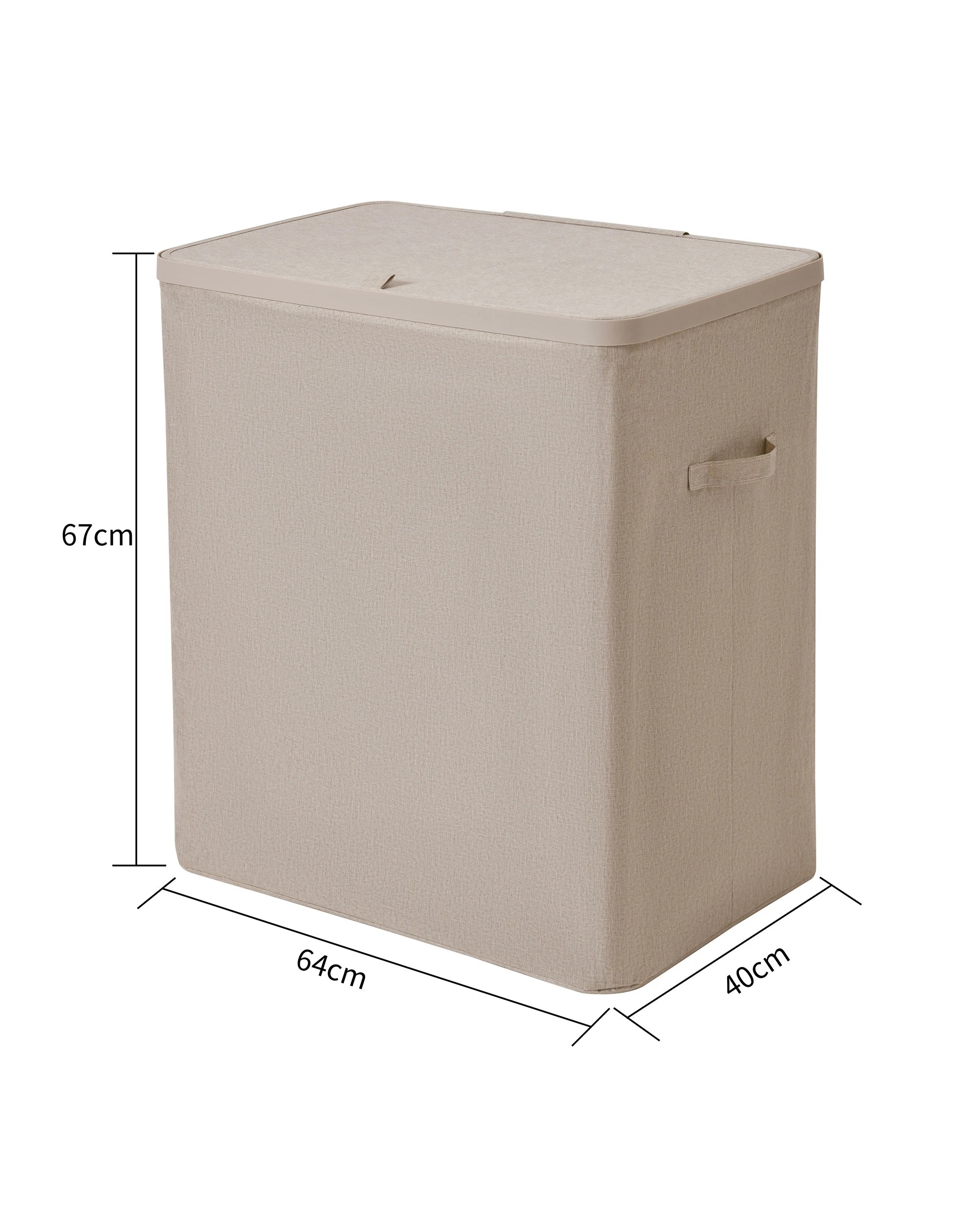 8 Sherwood Voyager 3-Section Laundry Hamper 120L Faux Linen 64x40x67cm - Natural, 8 of 10
