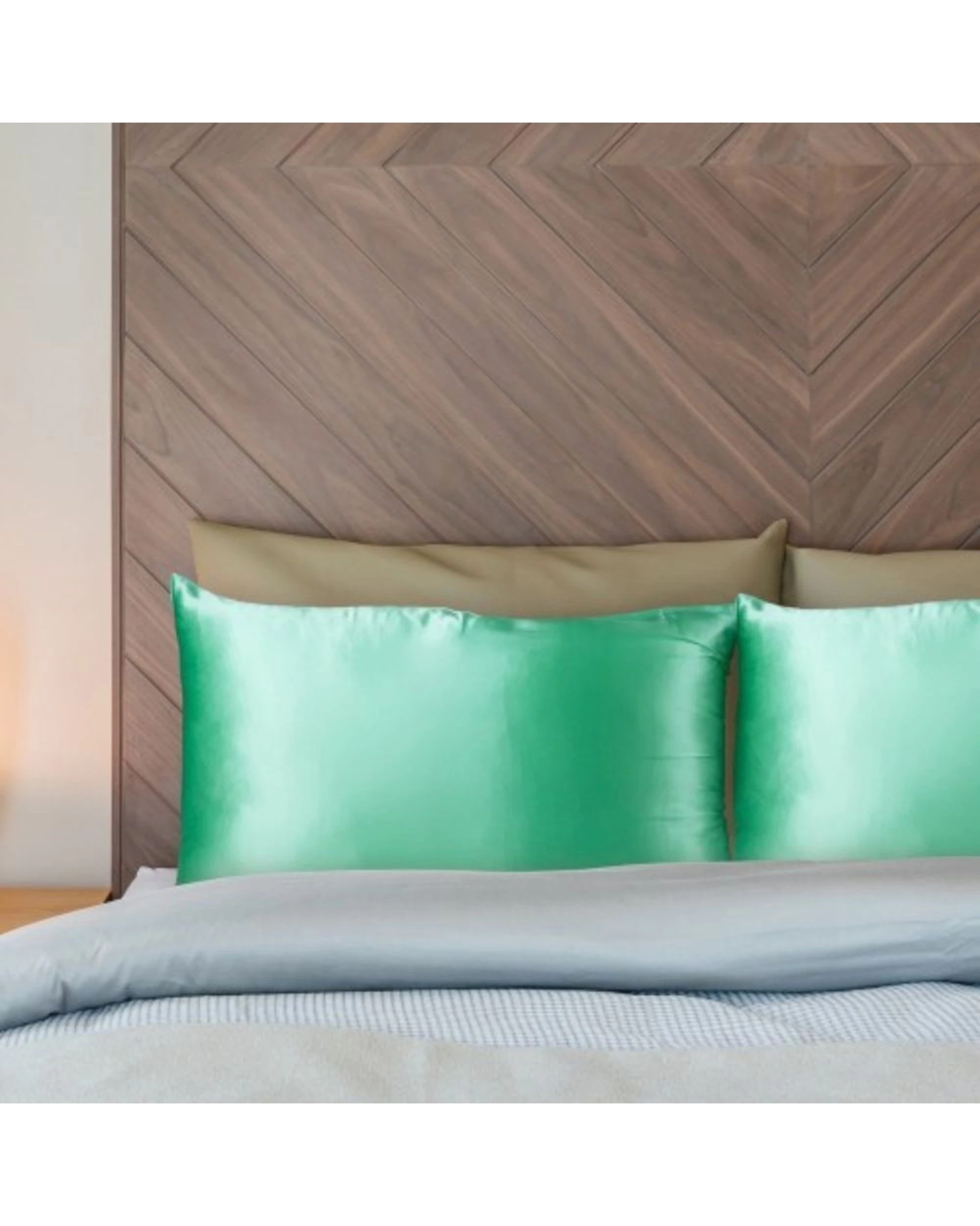 4 Royal Comfort 2PK Mulberry Silk Pillowcase Twin Pack 51x76cm Mint - Green, 4 of 4