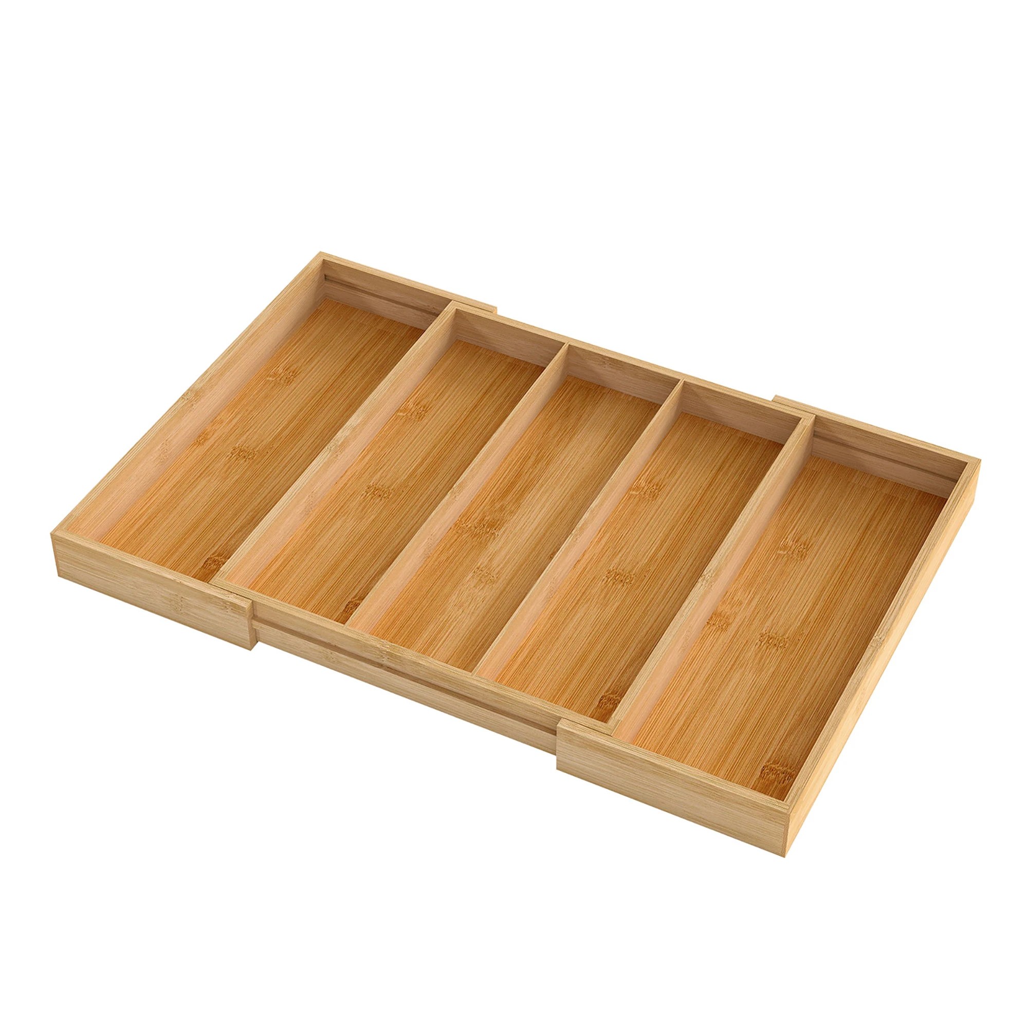 1 Toque Bamboo Expandable Kitchen Drawer Organiser 3-5 Slot, 1 of 9